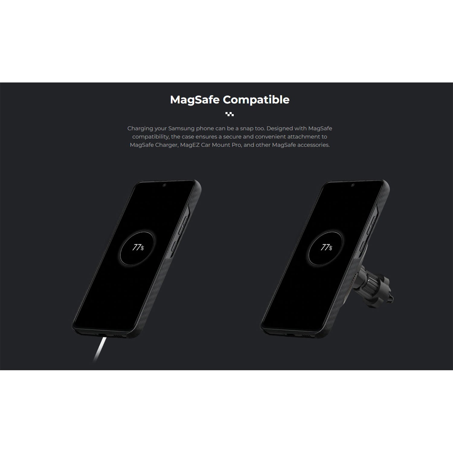 PITAKA Aramid Fiber MagEZ Case for Samsung S22 Plus, Black/Grey Twill Default PITAKA 