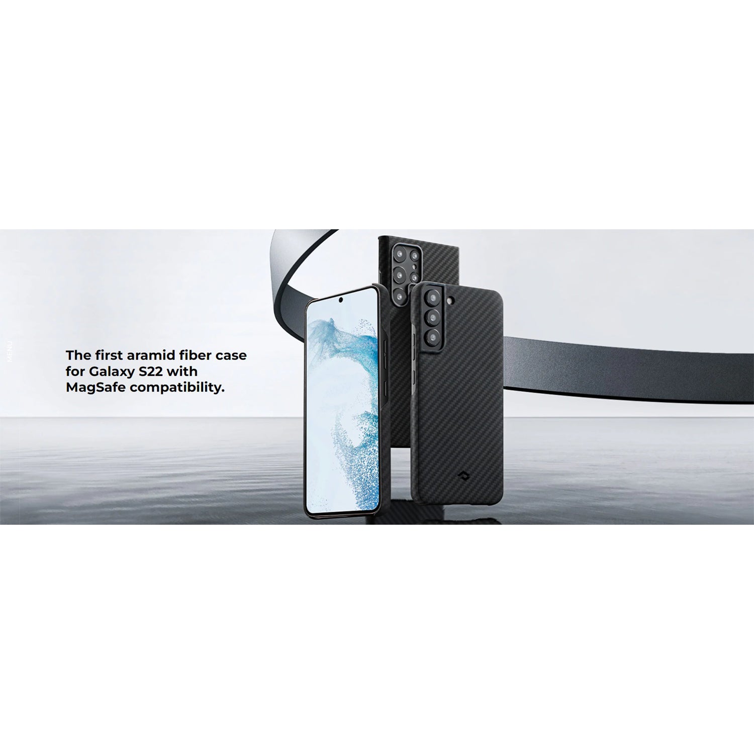 PITAKA Aramid Fiber MagEZ Case for Samsung S22 Ultra, Black/Grey Twill Default PITAKA 