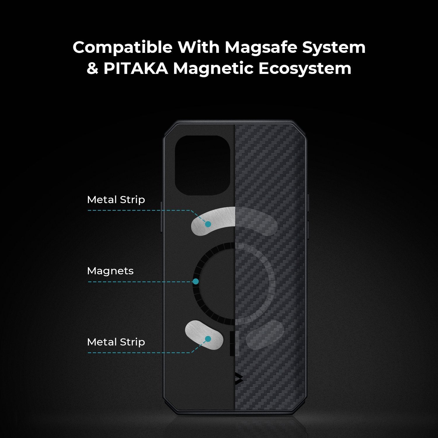 PITAKA Aramid Fiber MagEZ Case Pro 2 for iPhone 12 Pro Max 6.7"(Magsafe Compitable), Black/Grey Twill Default PITAKA 