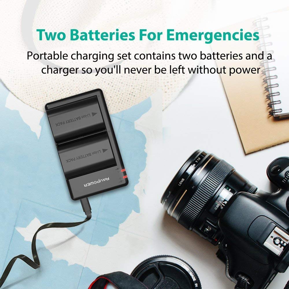 RAVPower Camera Battery Canon LP-E6(2000mAh)*2 + Charger Set(RP-BC003) Camera Battery RAVPower 