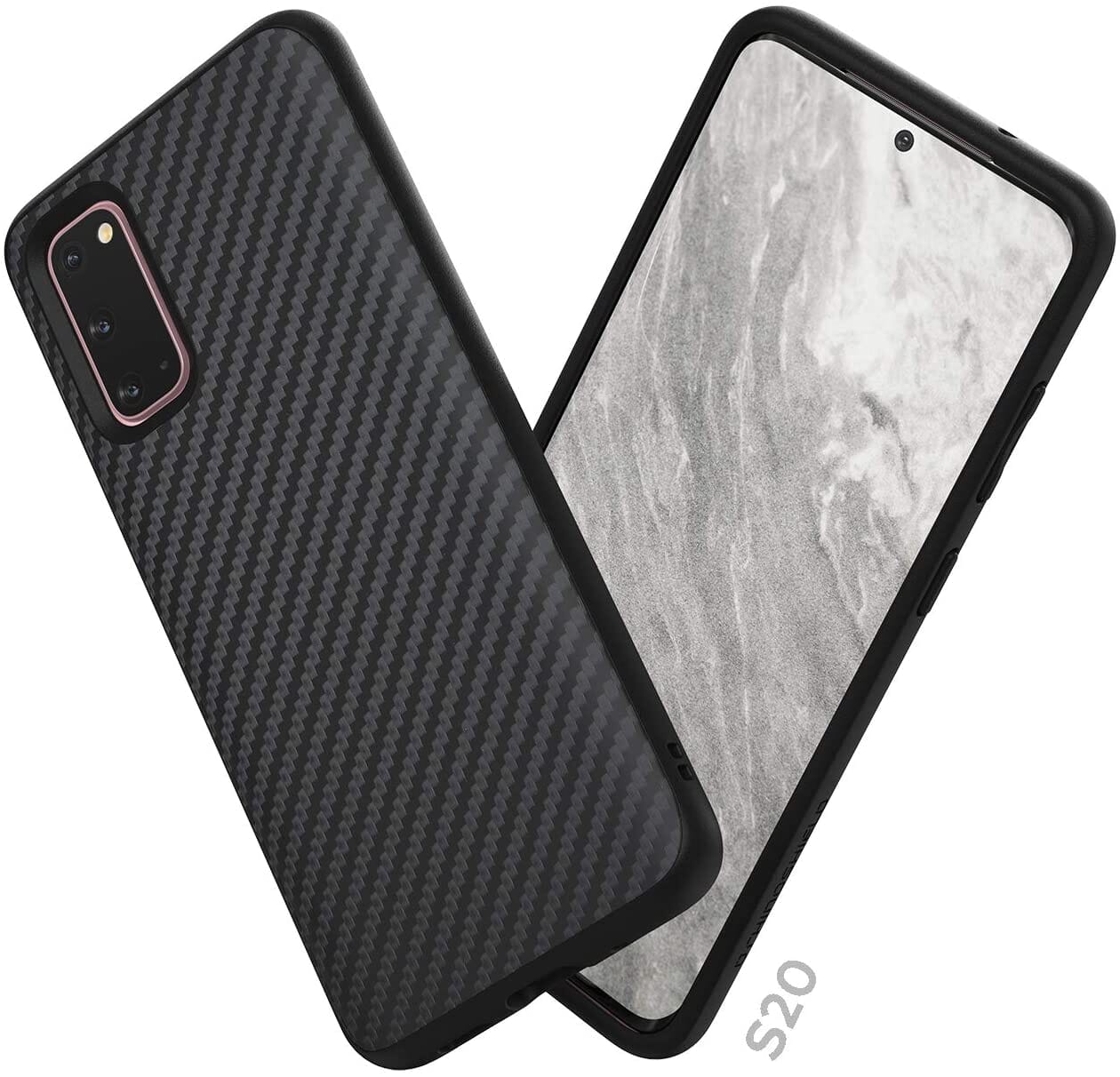 RhinoShield SolidSuit Protective Case with Premium Finish for Samsung Galaxy S20 Series Samsung S20 Series RhinoShield Carbon Fiber Samsung Galaxy S20 