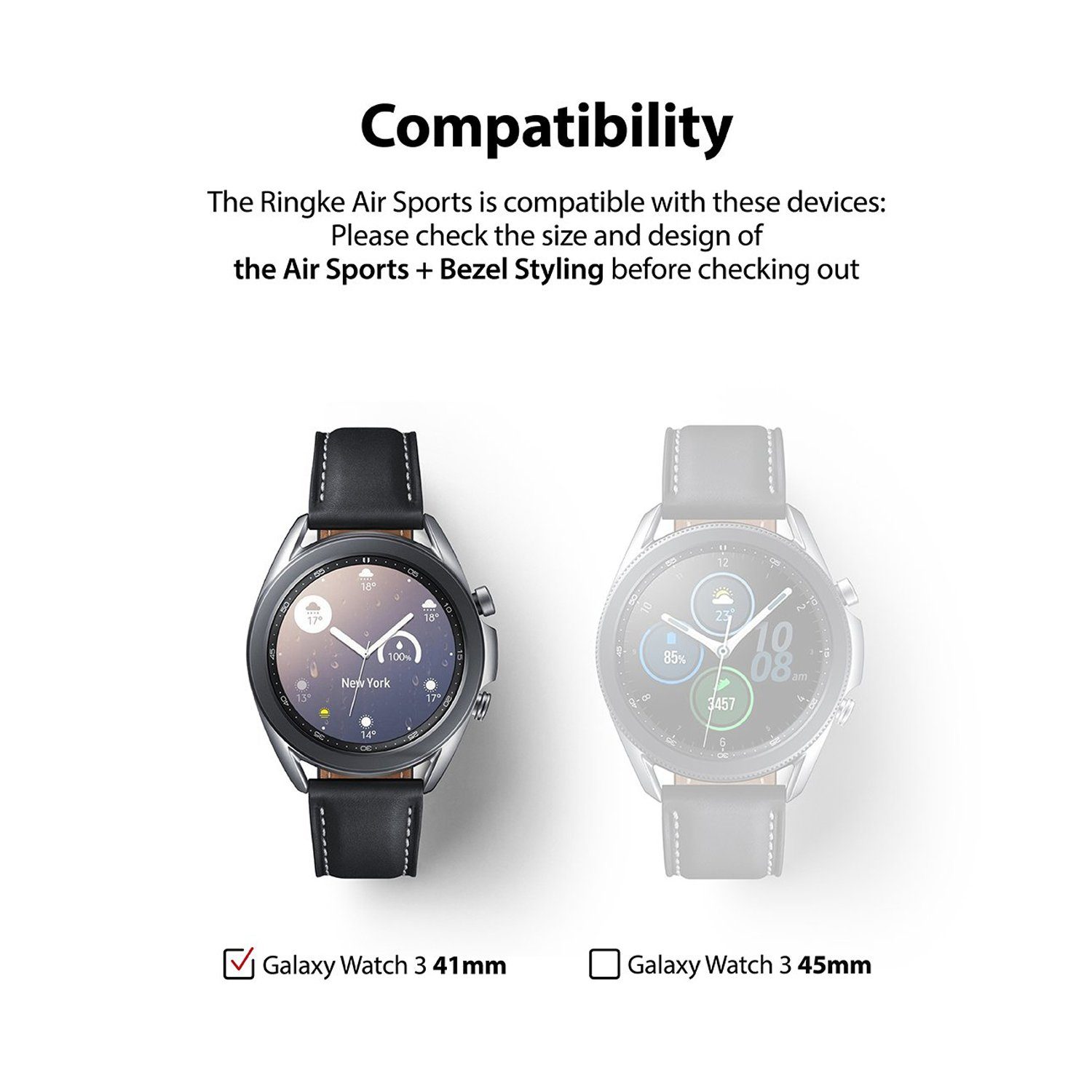 Ringke Air Sports + Bezel Styling Combo Pack for Samsung Galaxy Watch 3 41mm, Matte Clear Default Ringke 