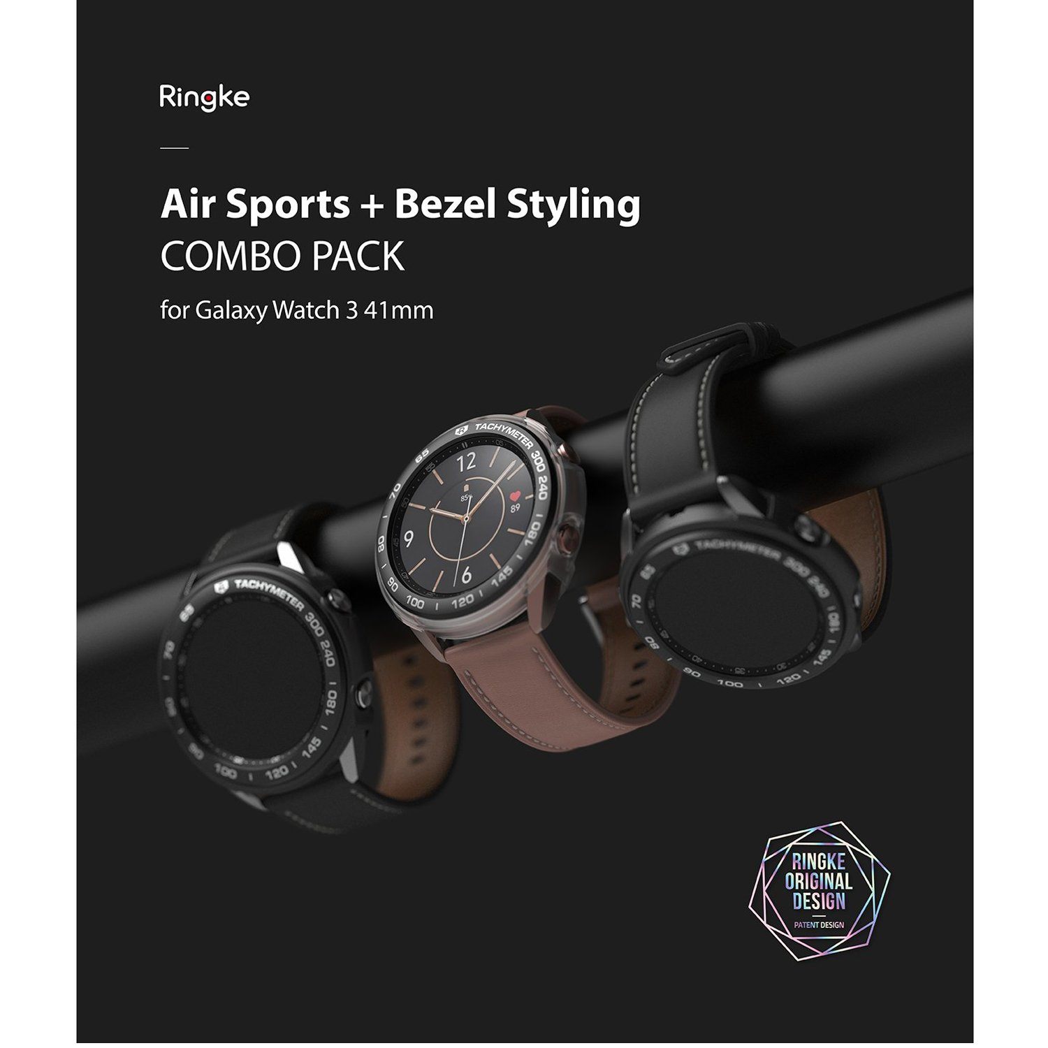 Ringke Air Sports + Bezel Styling Combo Pack for Samsung Galaxy Watch 3 41mm, Matte Clear Default Ringke 