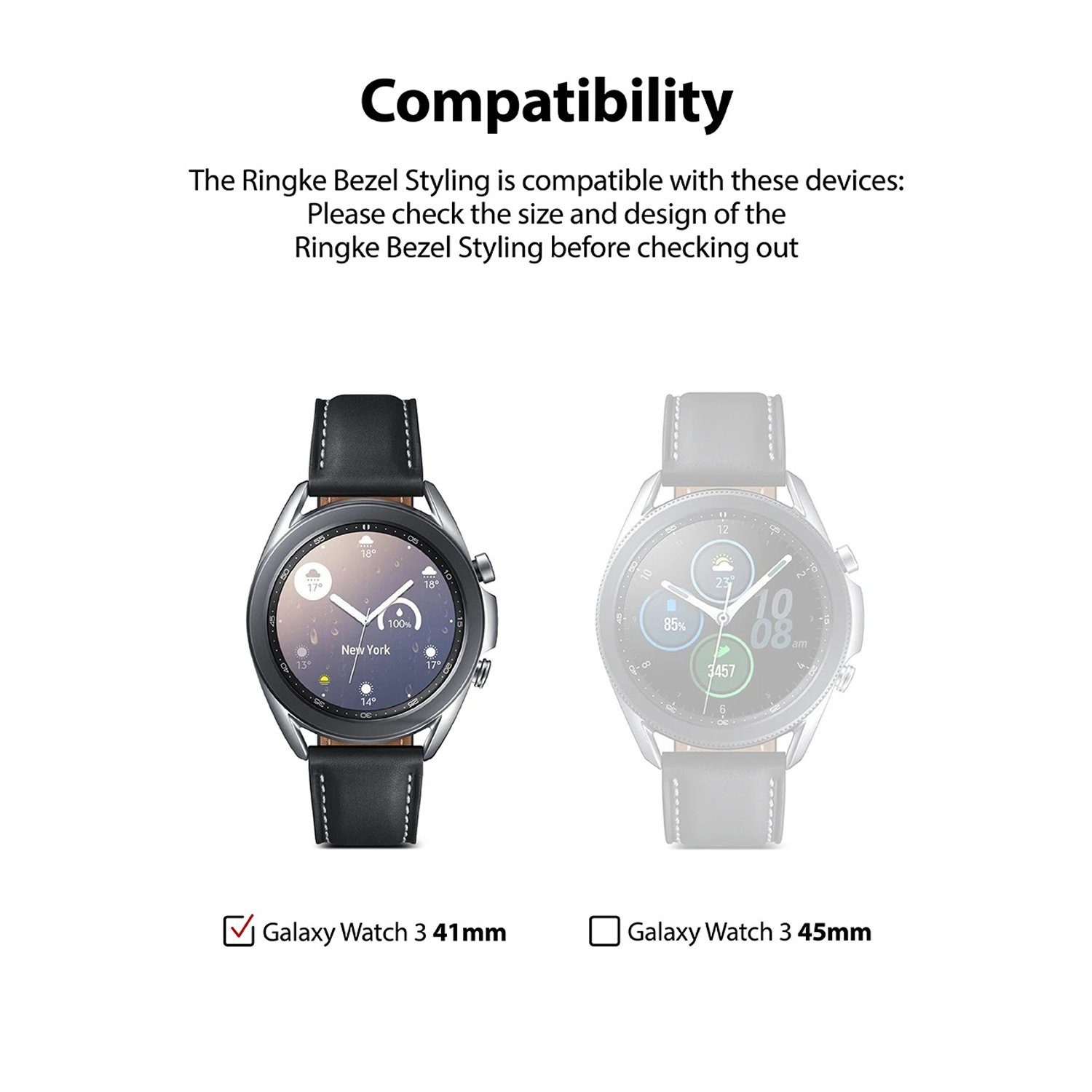 Ringke BEZEL STYLING for Galaxy Watch 41mm, StainlessSteel(GW3-41-01) Default Ringke 