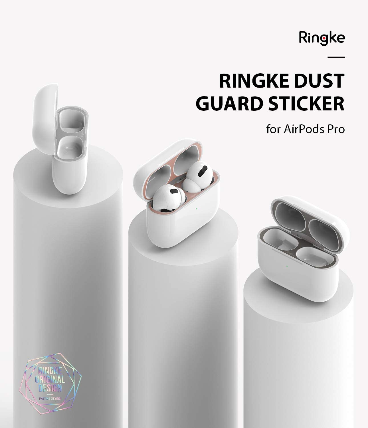 Ringke Dust Guard Sticker for Airpods Pro(2pack), Rose Gold Dust Guard Sticker Ringke 