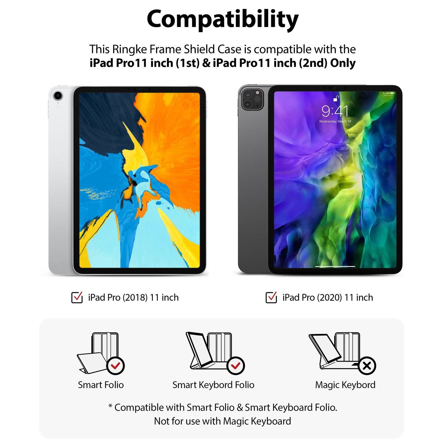 Ringke Frame Shield for iPad Pro 11"(2018-2020), Sliver Default Ringke 