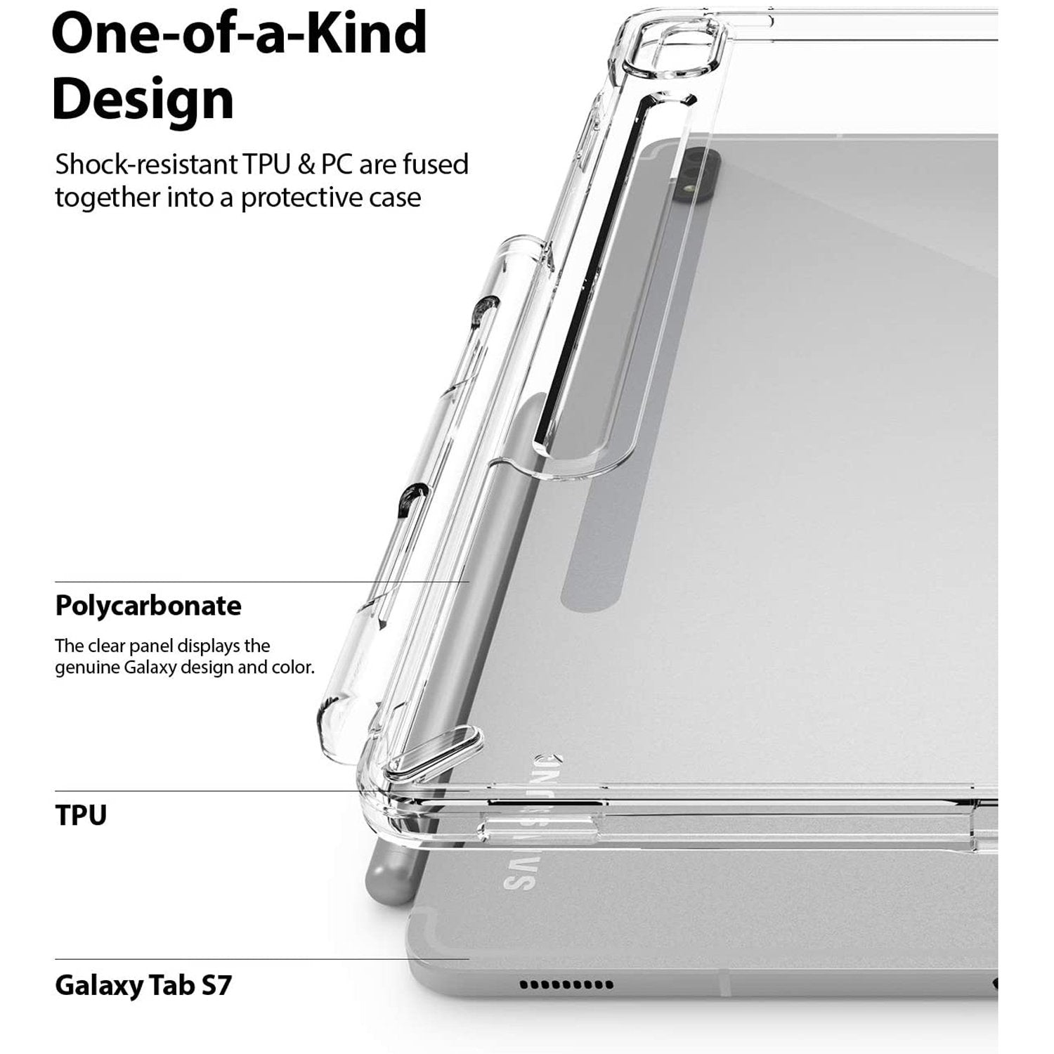 Ringke Fusion Case for Samsung Galaxy Tab S7, Clear Default Ringke 