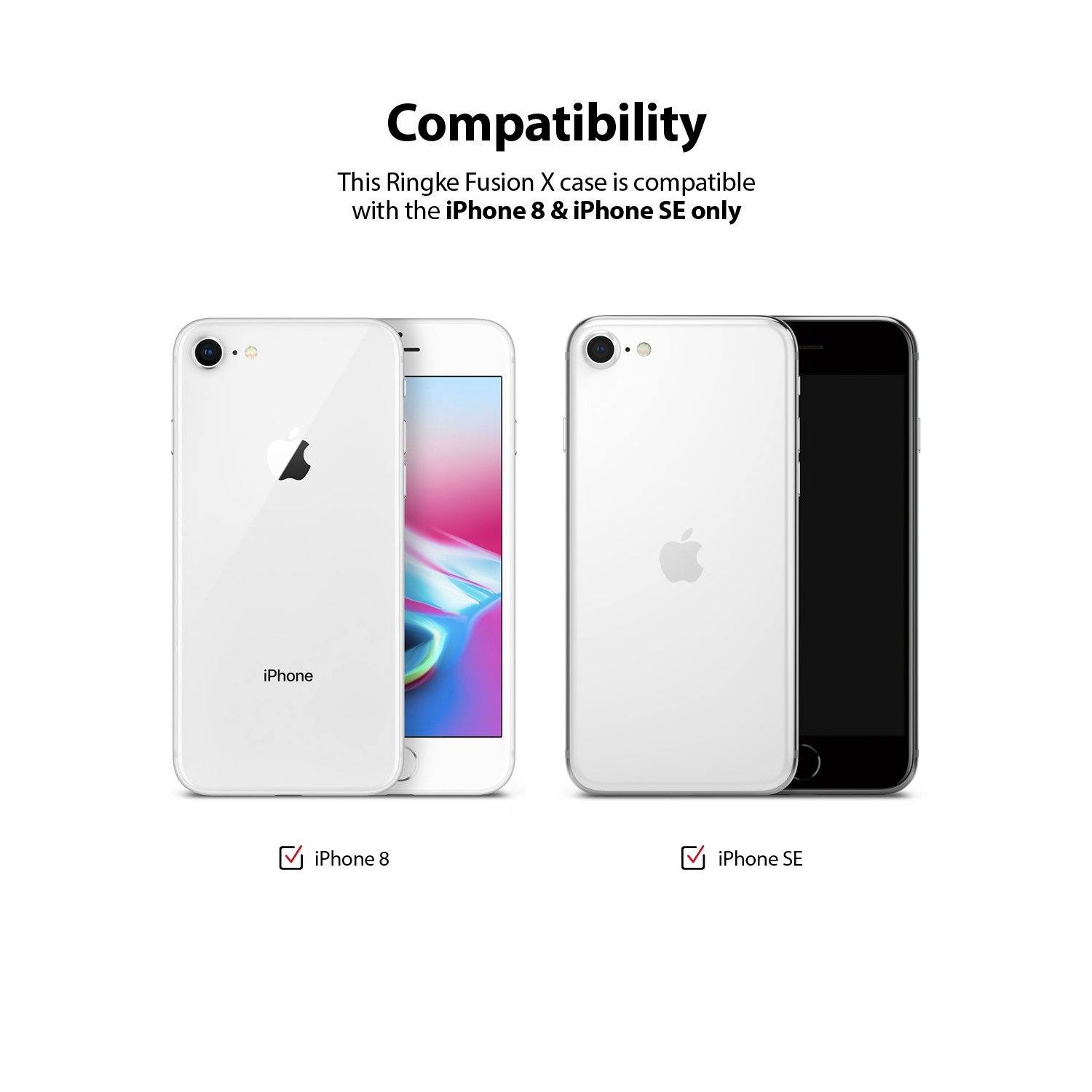 Ringke Fusion X Case for iPhone SE 2nd Generation/iPhone 8/7 4.7", Camo Black Iphone SE Ringke 