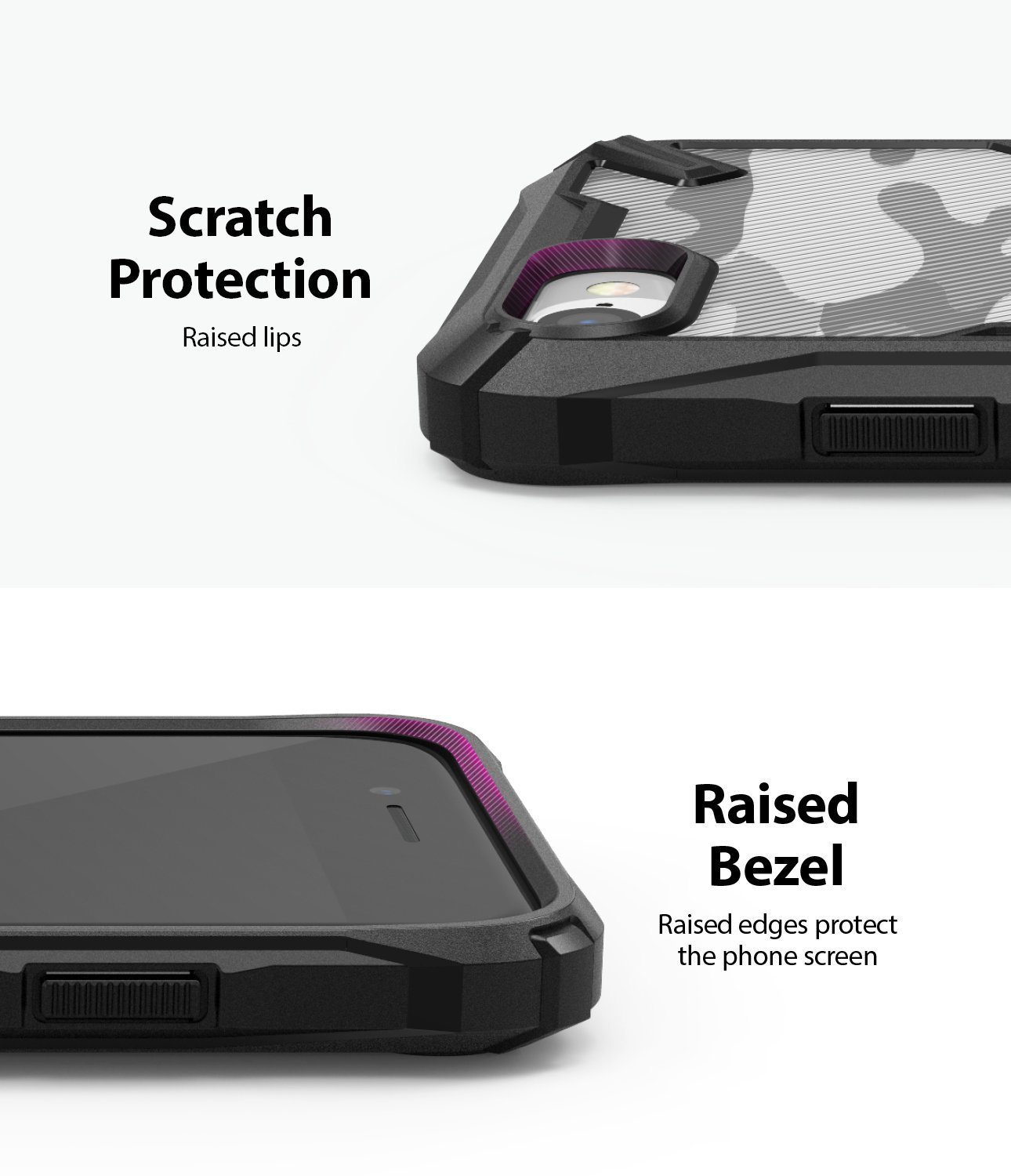 Ringke Fusion X Case for iPhone SE 2nd Generation/iPhone 8/7 4.7", Camo Black Iphone SE Ringke 