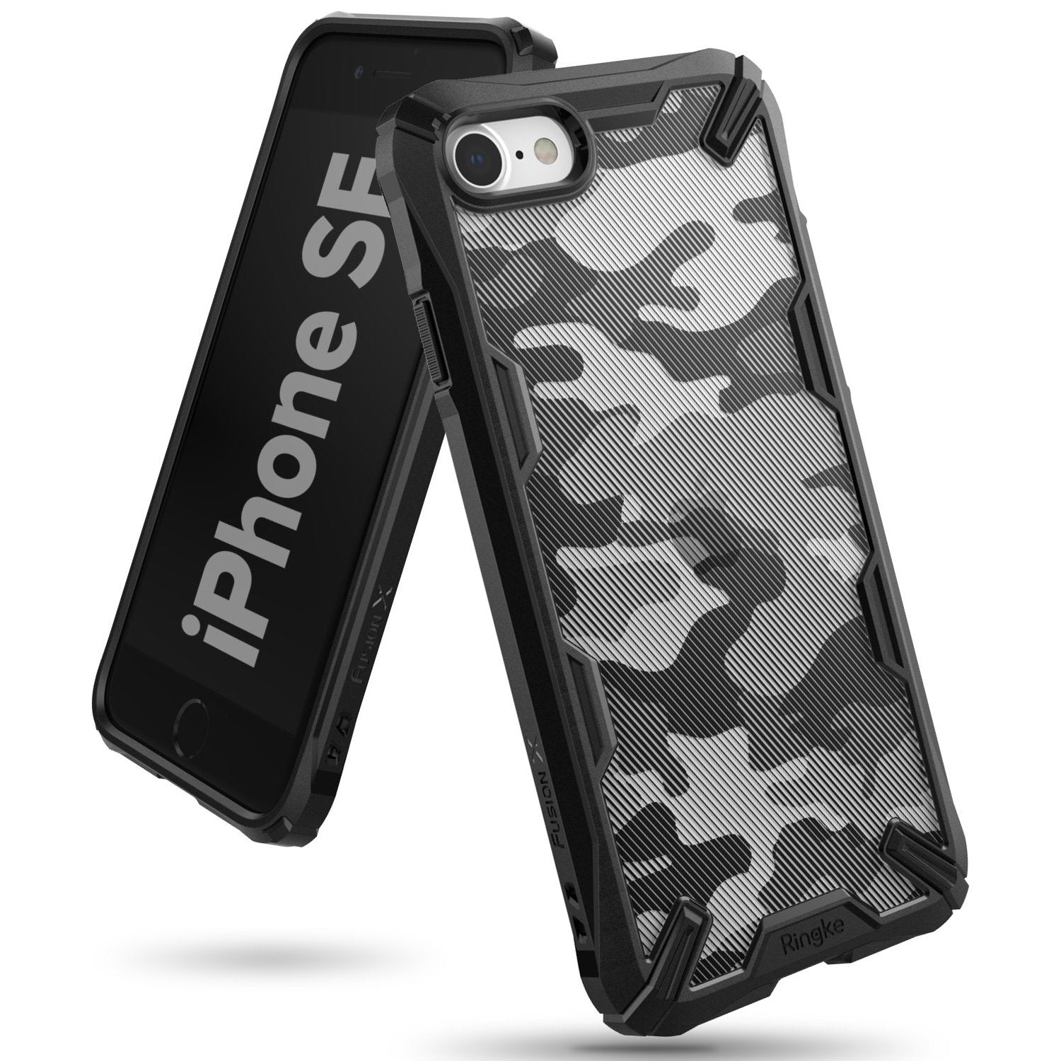 Ringke Fusion X Case for iPhone SE 2nd Generation/iPhone 8/7 4.7", Camo Black Iphone SE Ringke Camo Black 