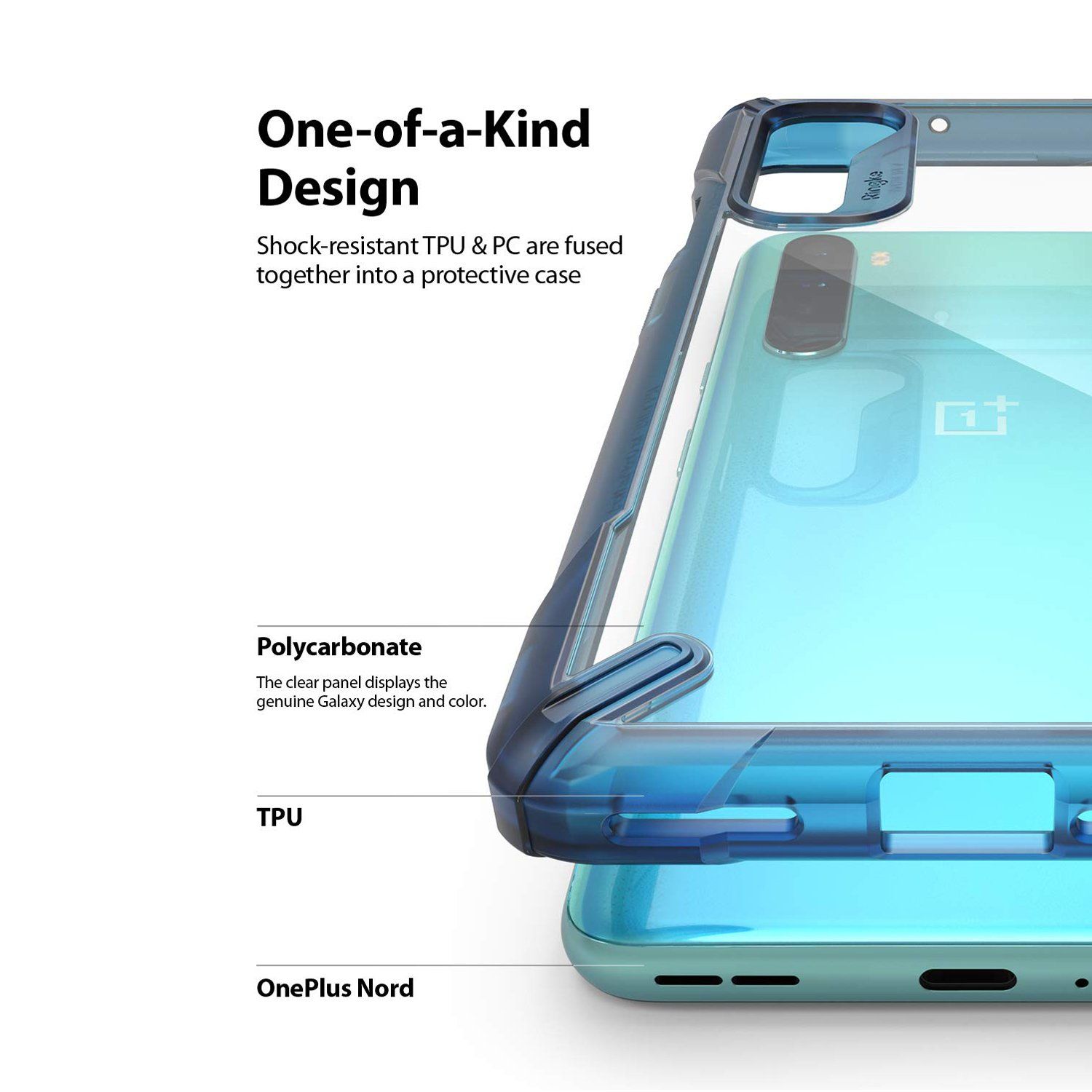 Ringke Fusion X Case for OnePlus Nord, Space Blue Default Ringke 
