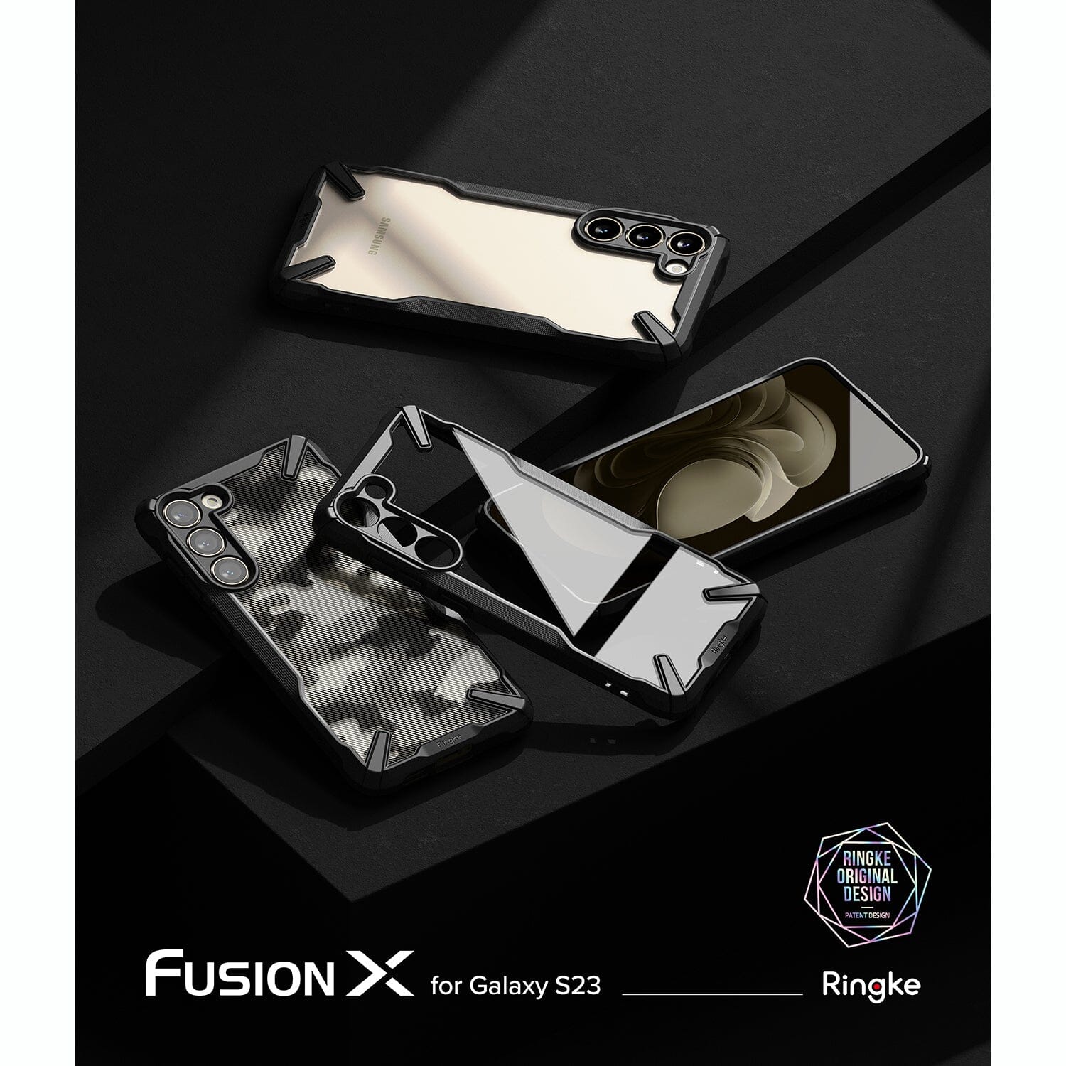 Ringke Fusion X Design Case for Samsung Galaxy S23/S23 Plus/ S23 Ultra,Camo Black ONE2WORLD 