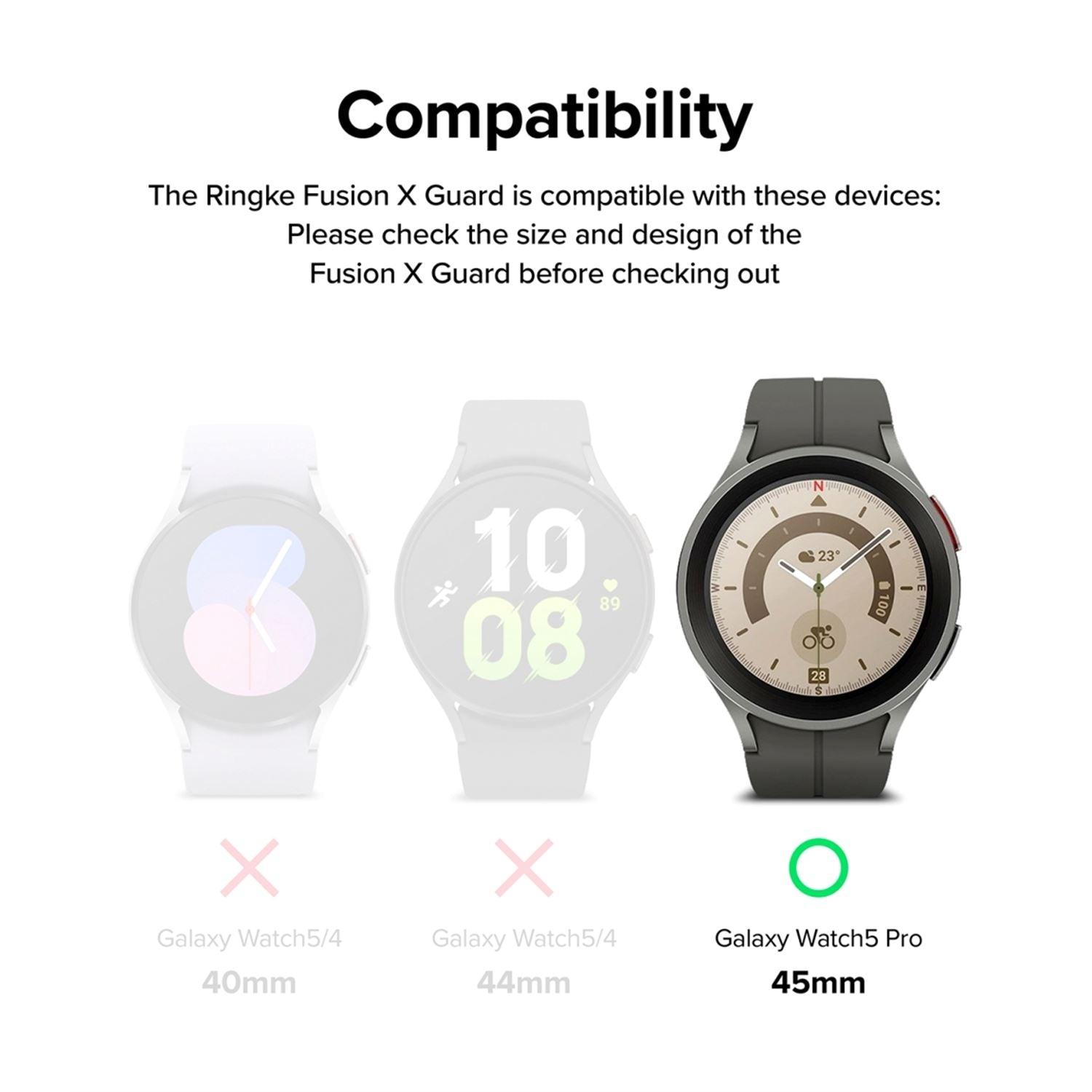 Ringke Fusion X Guard for Galaxy Watch 5 Pro 45mm ONE2WORLD 