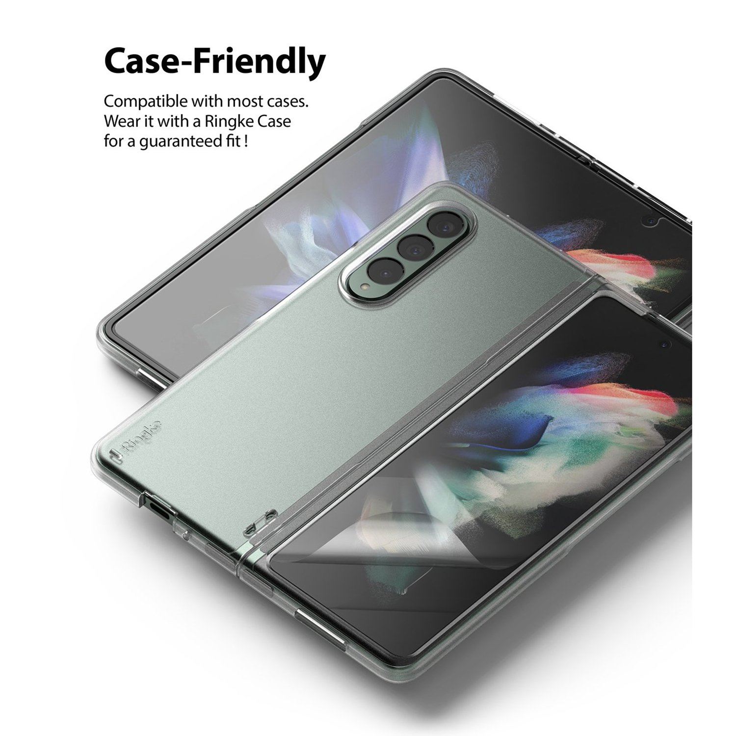 Ringke Invisible Defender for Samsung Galaxy Z Fold 3(Front + Black) Default Ringke 