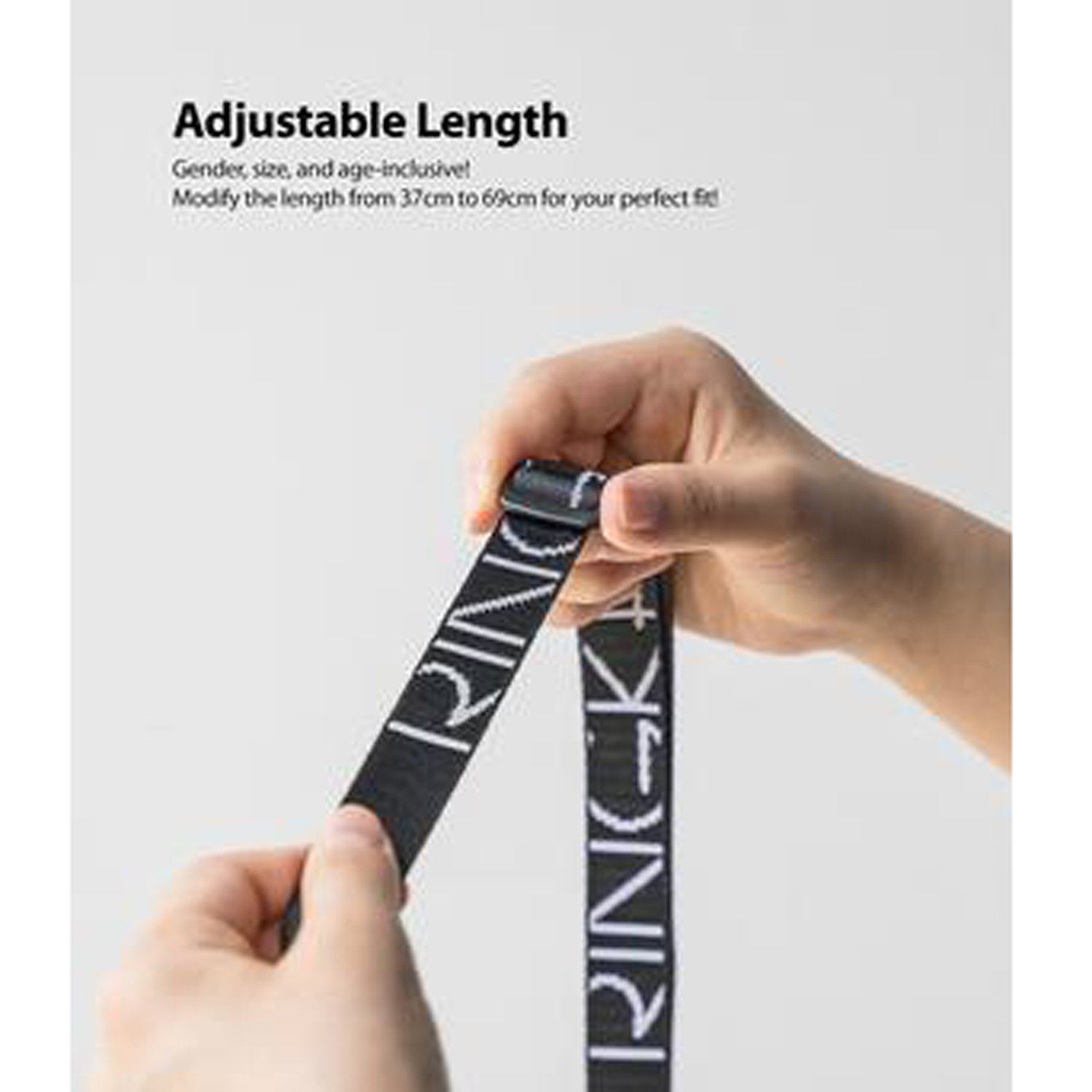 Ringke Lanyard Strap Lettering, Black Lanyard Design Strap Ringke 