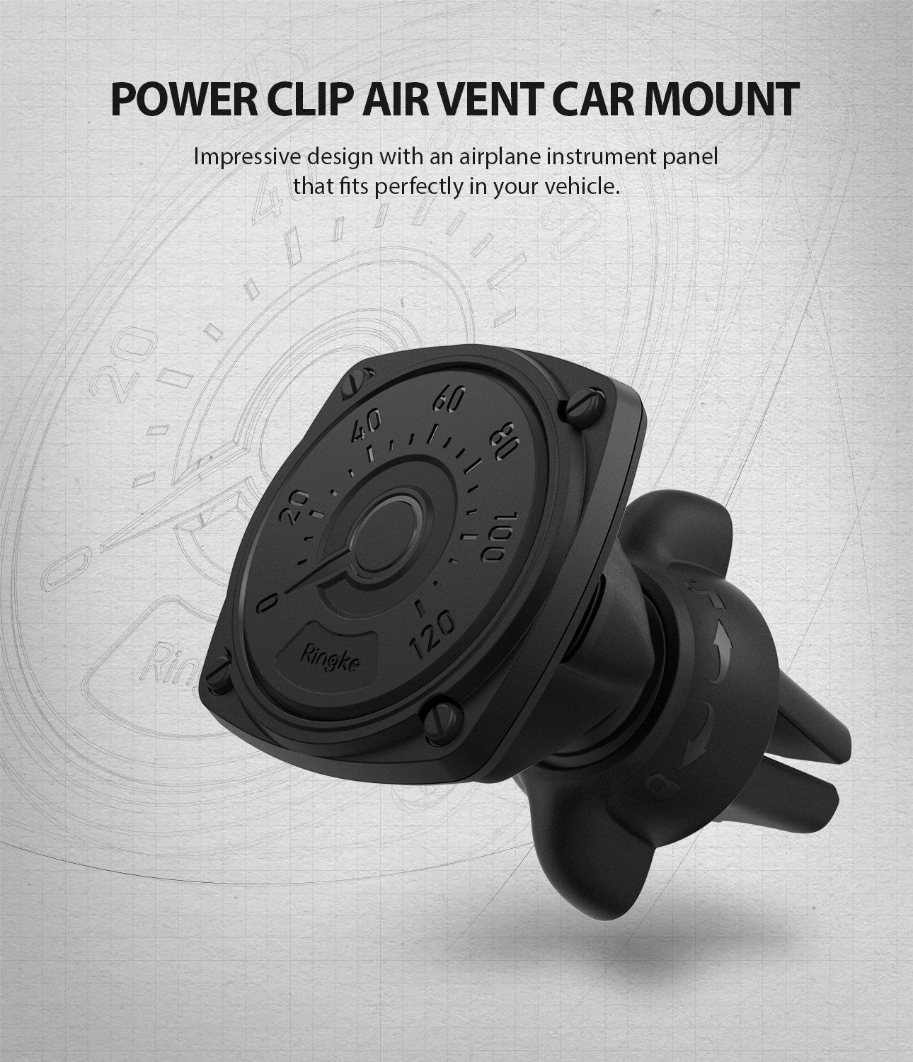 Ringke Power Clip Wing Car Mount(Air Vent type), Black Car Mount Ringke 