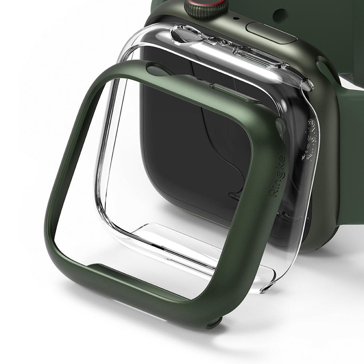 Ringke Slim Case for Apple Watch Series 7 41mm Default Ringke Clear(1Pc) + Deep Green(1Pc) 