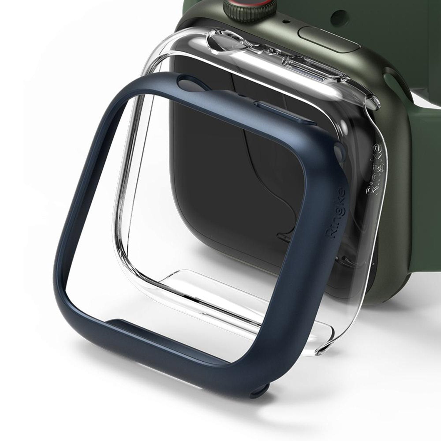 Ringke Slim Case for Apple Watch Series 7 41mm Default Ringke Clear(1Pc) + Metallic Blue(1Pc) 