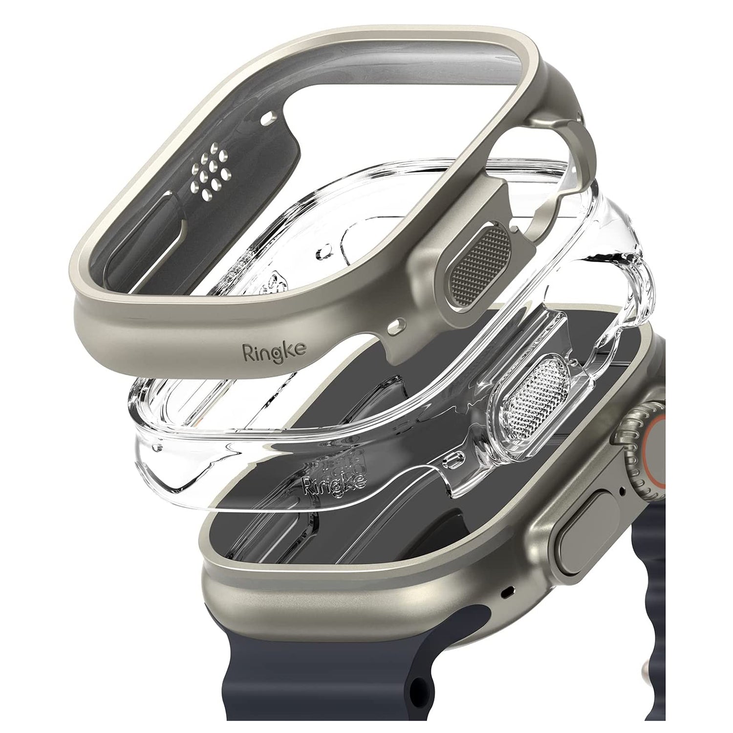 Ringke Slim Case for Apple Watch Ultra 49mm Apple Watch Case Ringke Clear + Titanium Gray 