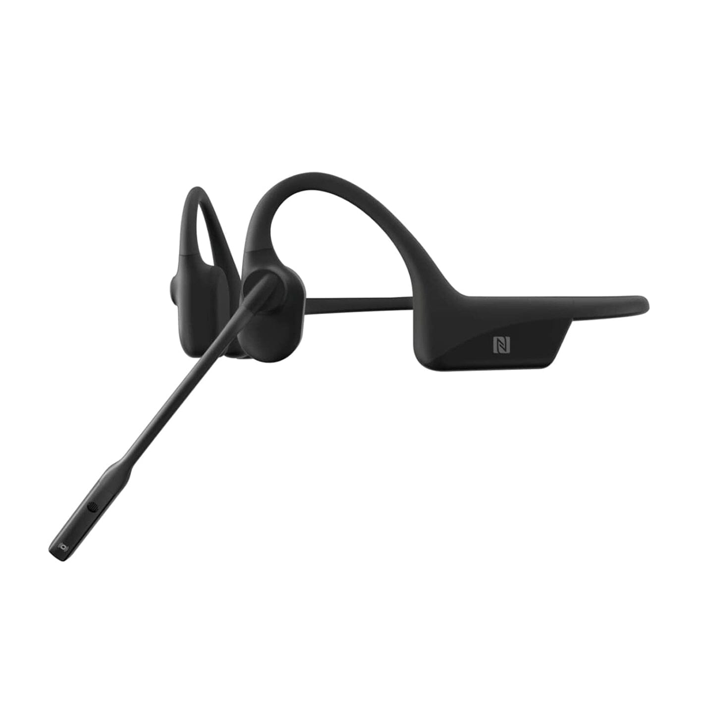 SHOKZ (AfterSHOKZ OpenComm - Bone Conduction Open-Ear Stereo Bluetooth Headset with Noise-Canceling Boom Microphone - Wireless Headset for Mobile Use, with Bookmark ONE2WORLD Black 