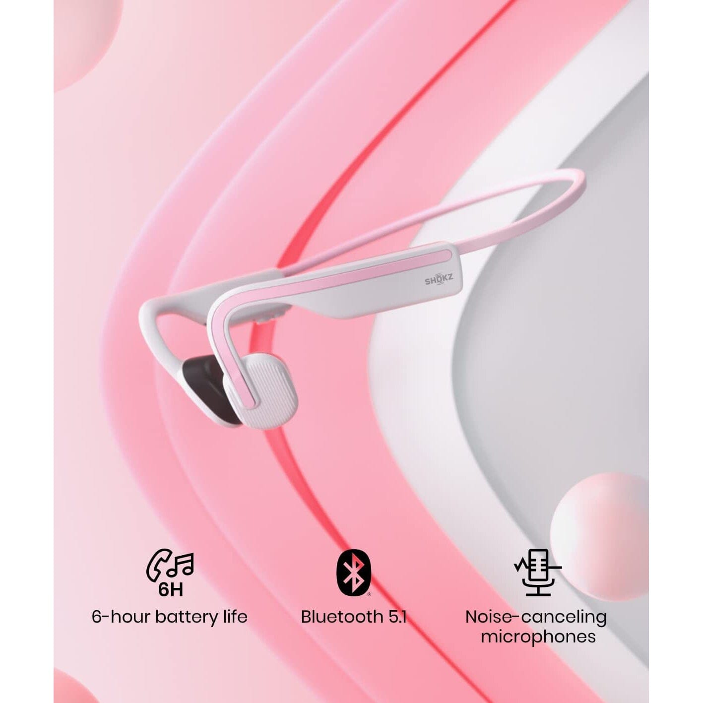 SHOKZ OpenMove - Open-Ear Bluetooth Sport Headphones - Bone Conduction Wireless Earphones - Sweatproof for Running and Workouts, with Sticker Pack SHOKZ 