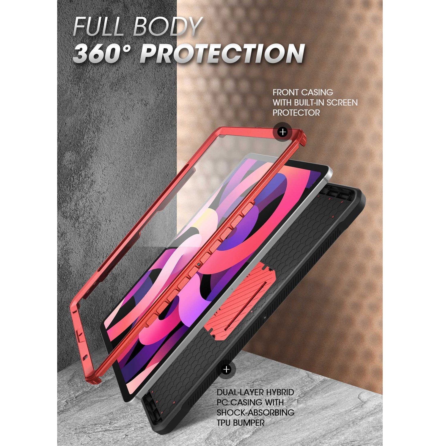 Supcase UB Pro Series Full-Body Rugged Case with Kickstand for iPad Air 4 Generation 10.9"(2020), Ruddy Default Supcase 