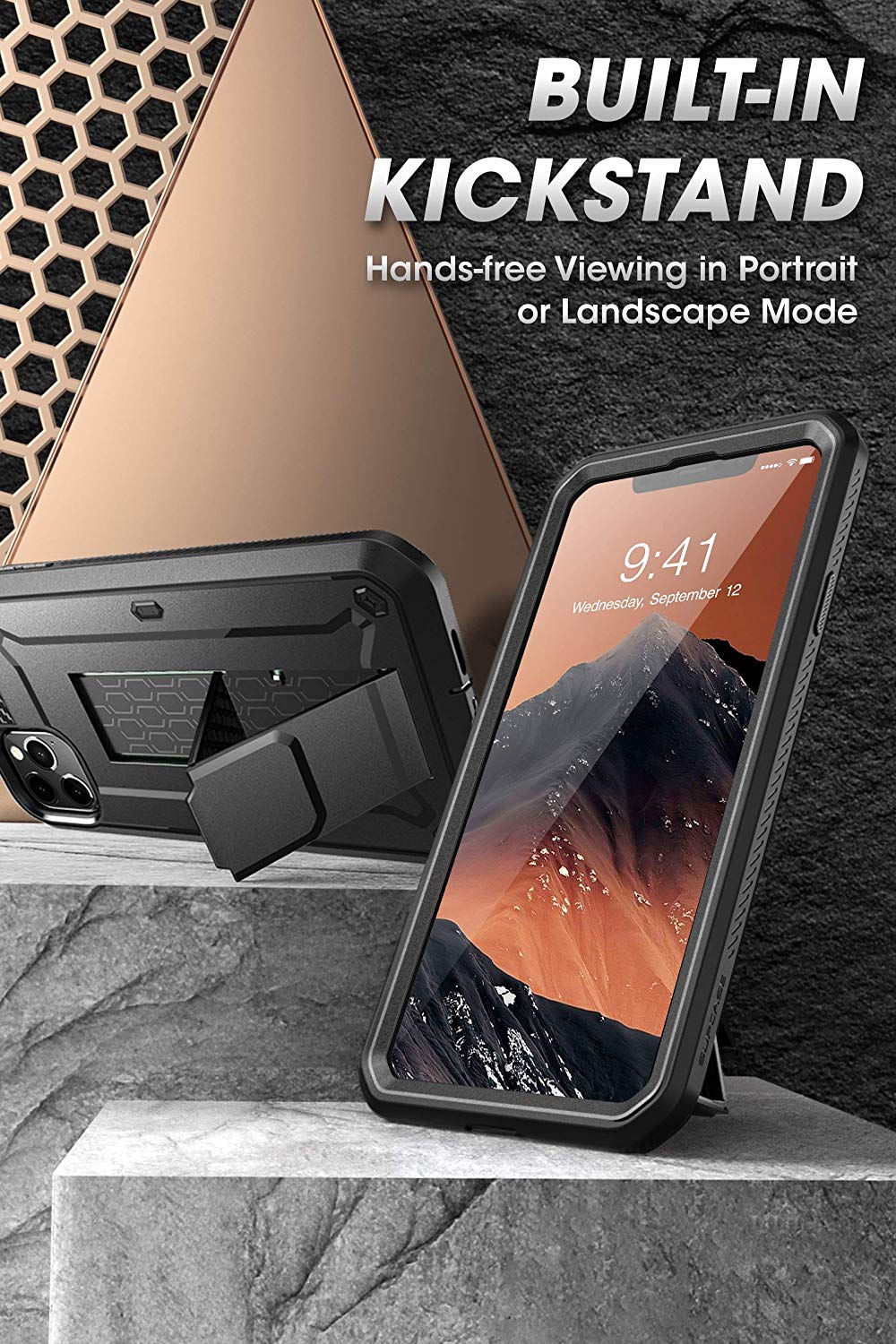 Supcase UB Pro Series Full-Body Rugged Holster Case for iPhone 11 Pro 5.8"(2019)(With Build-in Screen Protector), Black iPhone Case Supcase 
