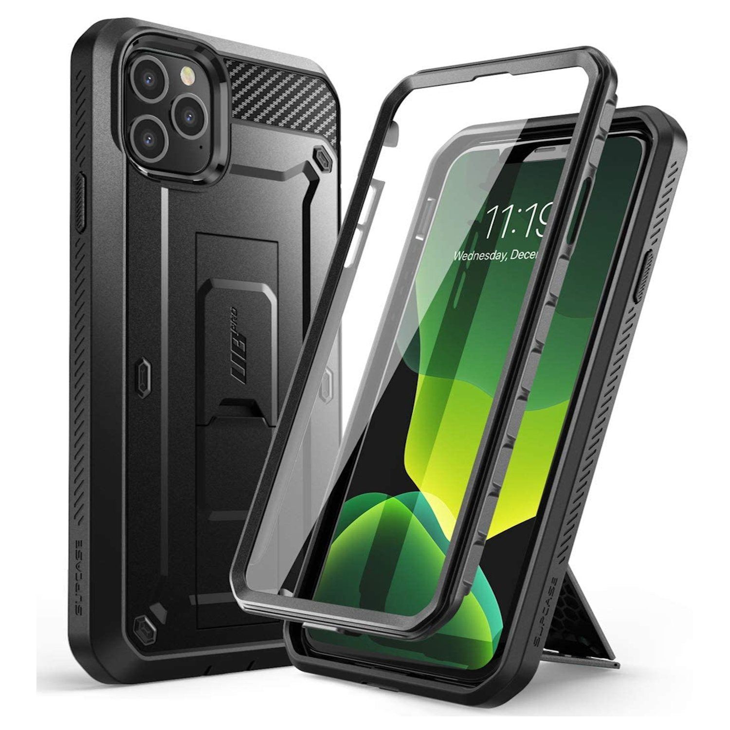 Supcase UB Pro Series Full-Body Rugged Holster Case for iPhone 11 Pro 5.8"(2019)(With Build-in Screen Protector), Black iPhone Case Supcase Black 