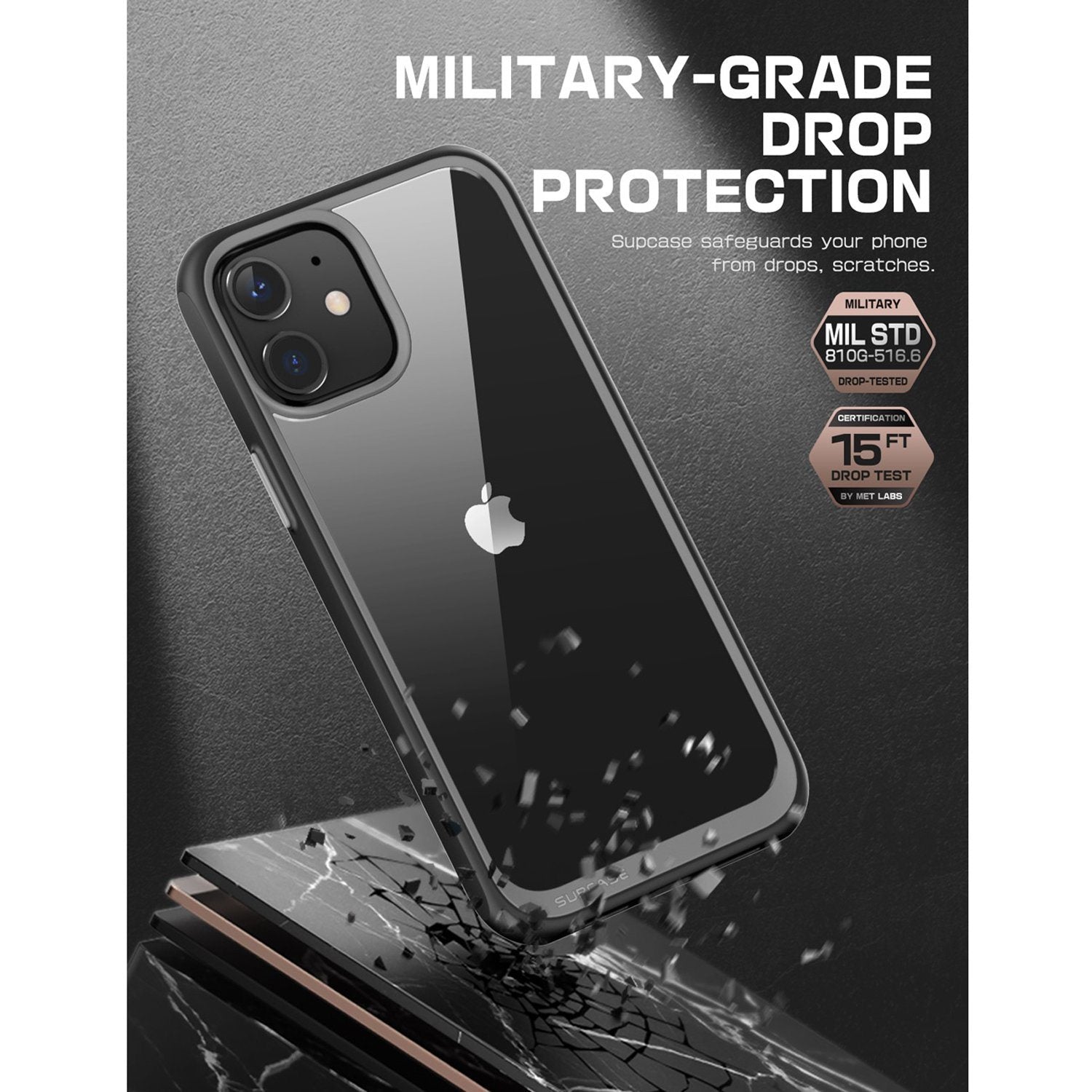 Supcase Unicorn Beetle Style Series Hybrid Protective Clear Case for iPhone 12 mini 5.4"(2020)