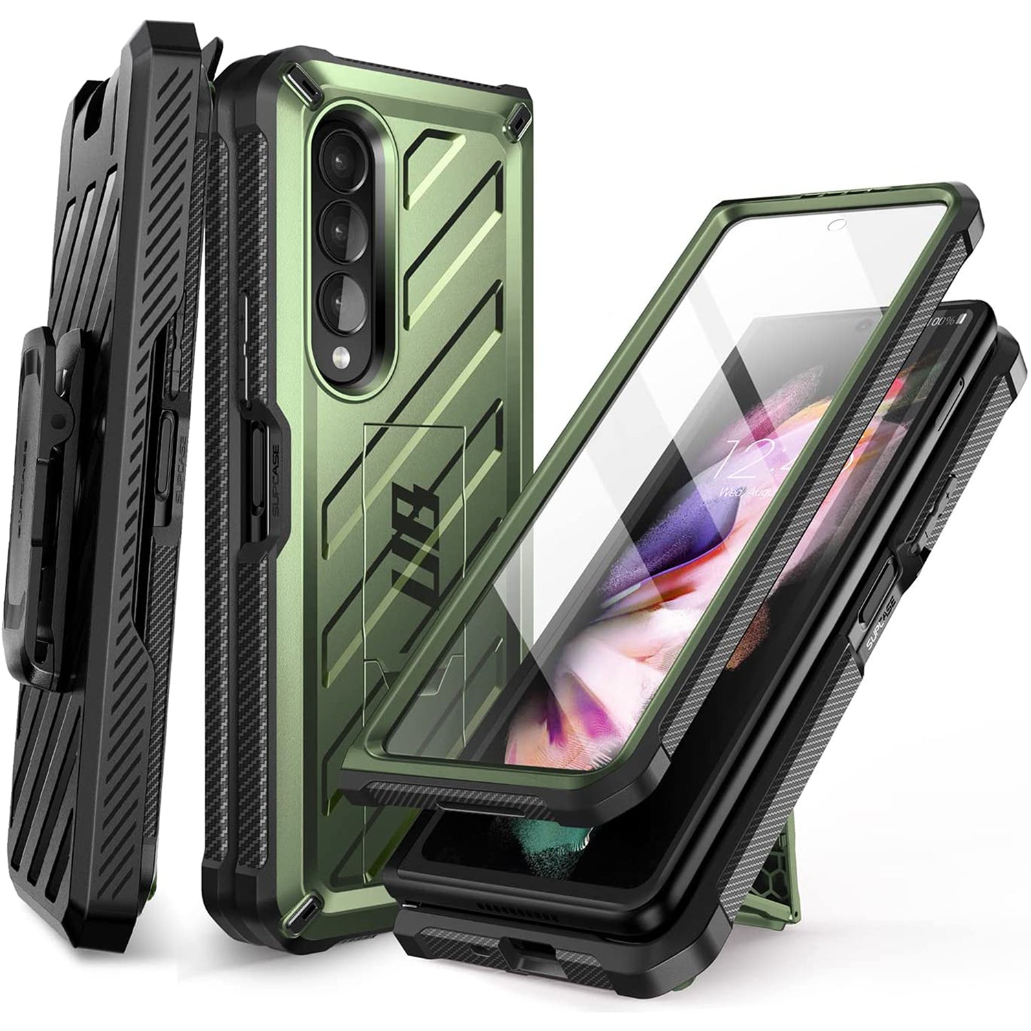 Supcase Unicorn Beetle Case for Galaxy Z Fold 3 5G (2021), Rugged Belt Clip Shockproof Protective Case with Built-in Screen Protector & Kickstand Mobile Phone Cases Supcase Guldan 