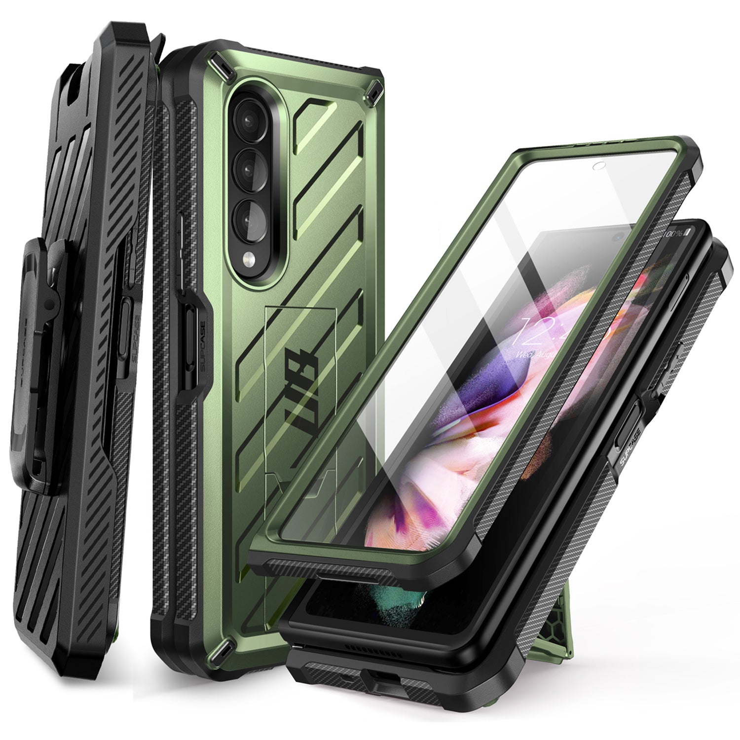 Supcase Unicorn Beetle Case for Galaxy Z Fold 4 5G (2022), Rugged Belt Clip Shockproof Protective Case with Built-in Screen Protector & Kickstand Mobile Phone Cases Supcase Guldan 