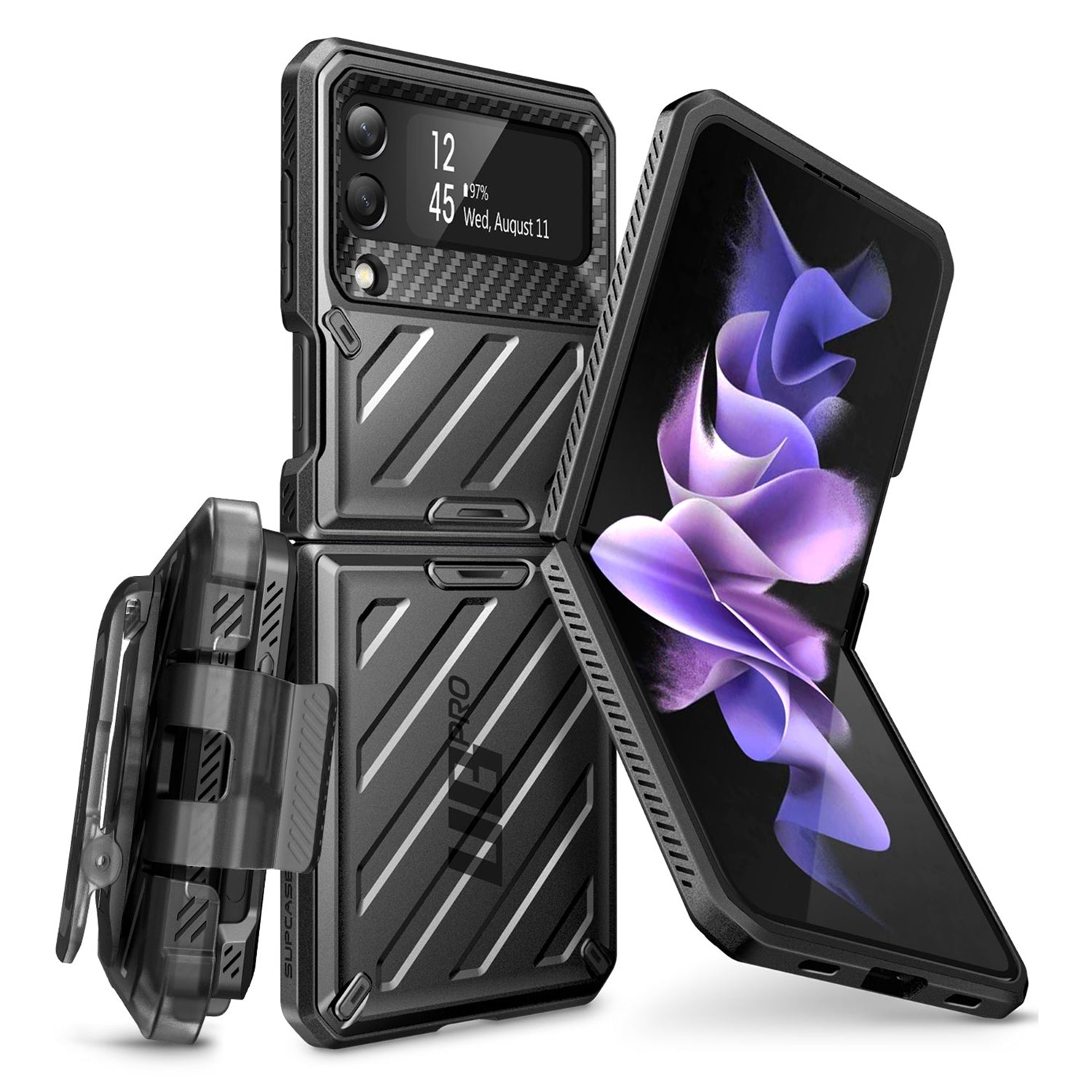 Supcase Unicorn Beetle Pro Series Case for Samsung Galaxy Z Flip 4 5G (2022), Full-Body Dual Layer Rugged Protective Case with Holster Mobile Phone Cases supcase Black 