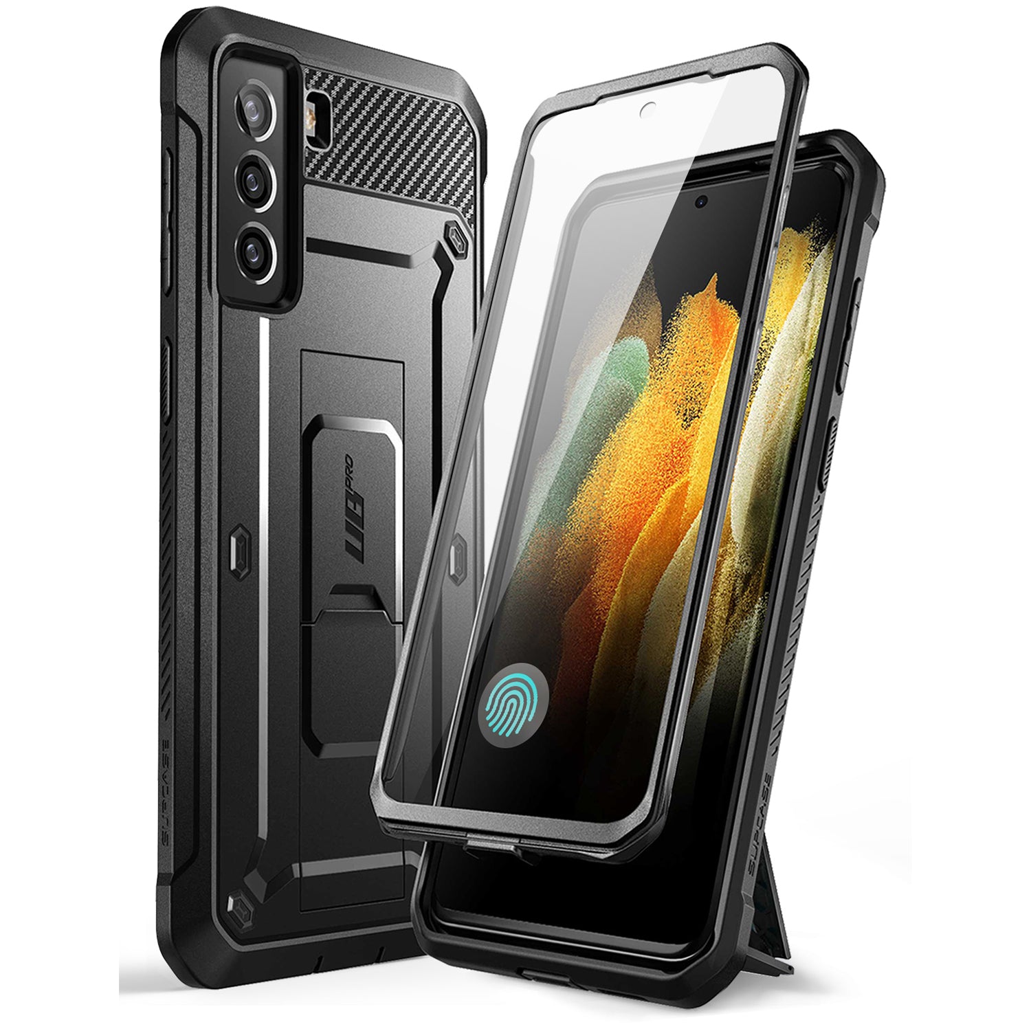 Supcase Unicorn Beetle Pro Series Full-Body Rugged Holster Case for Samsung Galaxy S21 FE(With built-in Screen Protector) Default Supcase Black 