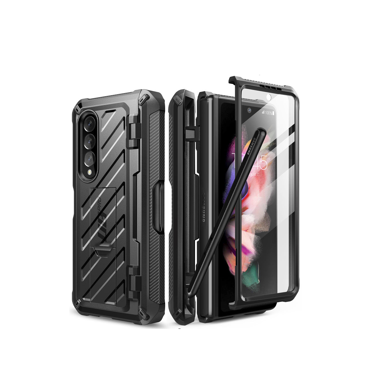 Supcase Unicorn Beetle Pro Series Full-Body Rugged Holster Case for Samsung Galaxy Z Fold 3 5G (2021)(With Build-in Screen Protector) Default Supcase Black 