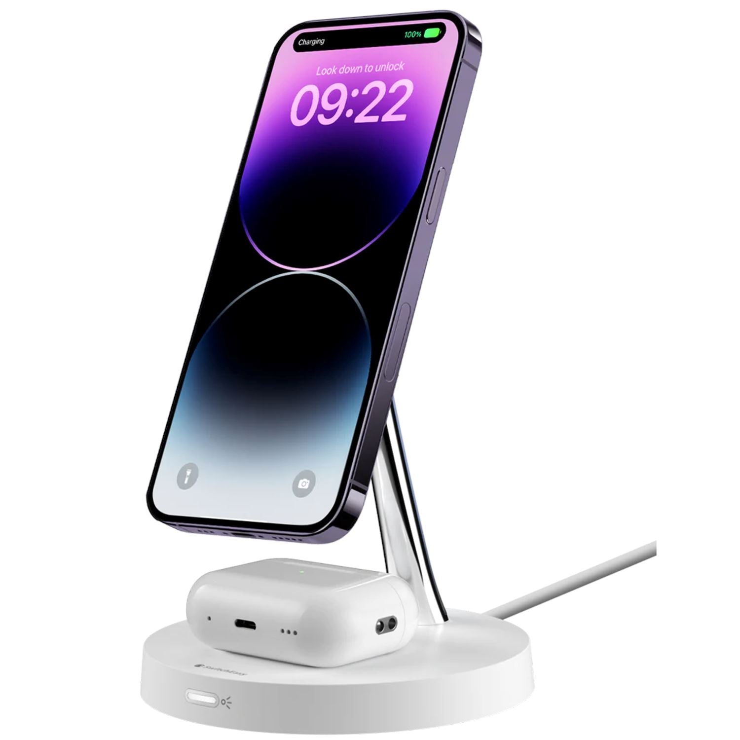 SwitchEasy MagPower 2-in-1 Magnetic Wireless Charging Stand, White ONE2WORLD 