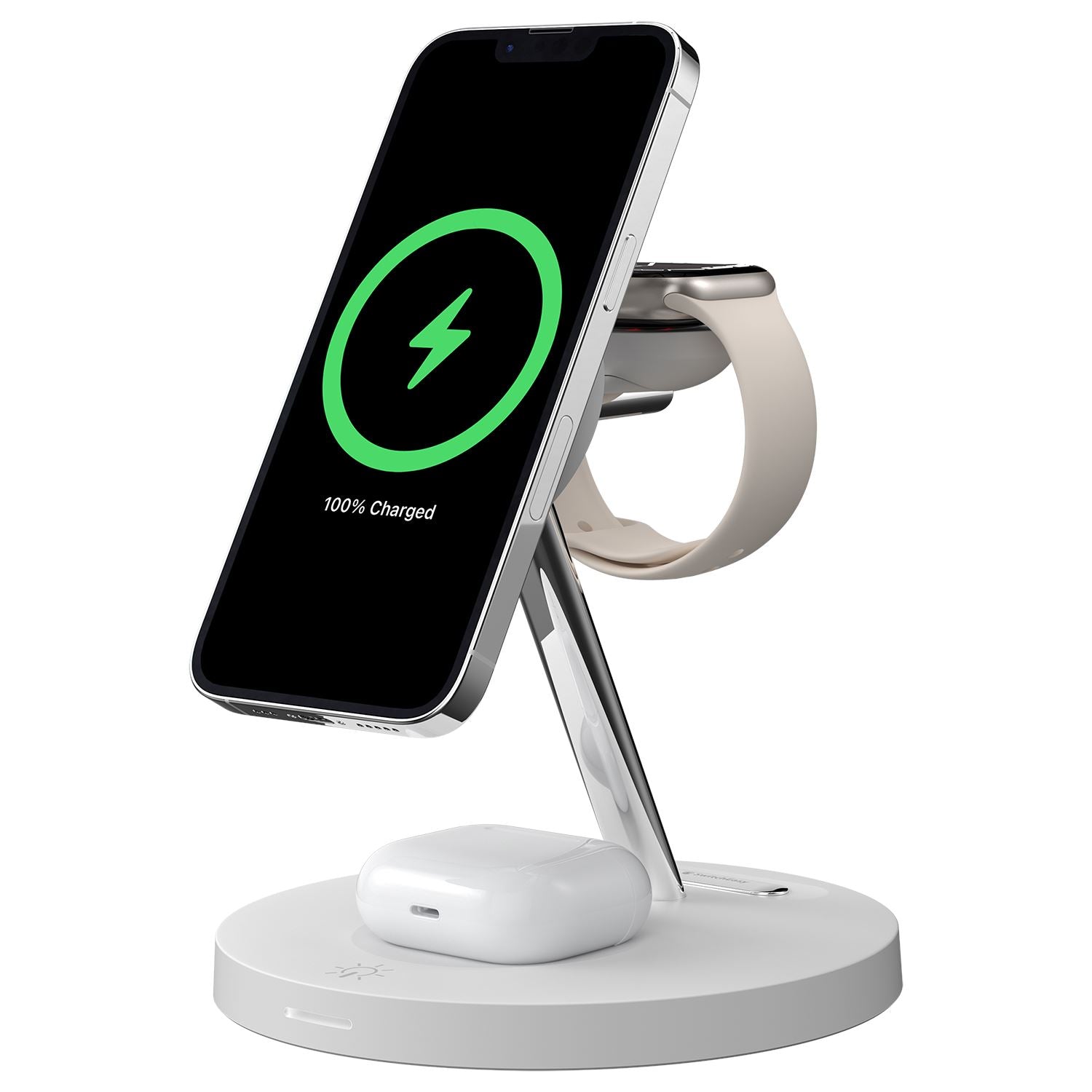 Switcheasy MagPower 3-in-1 Wireless MagSafe 15W Fast Charging Station with LED Ambiance BacklightÊ Default Switcheasy 