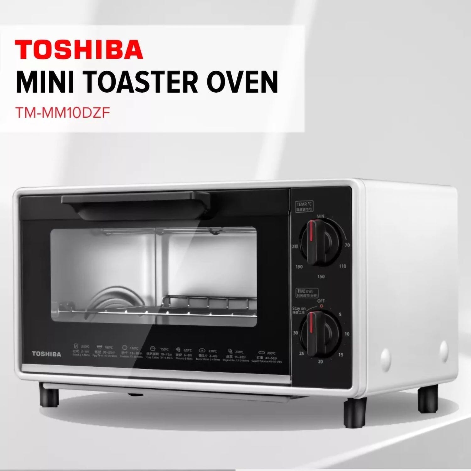Toshiba 10L Linkage Pull Tray Mini Toaster,White,TM-MM10DZF(WH) Toshiba 
