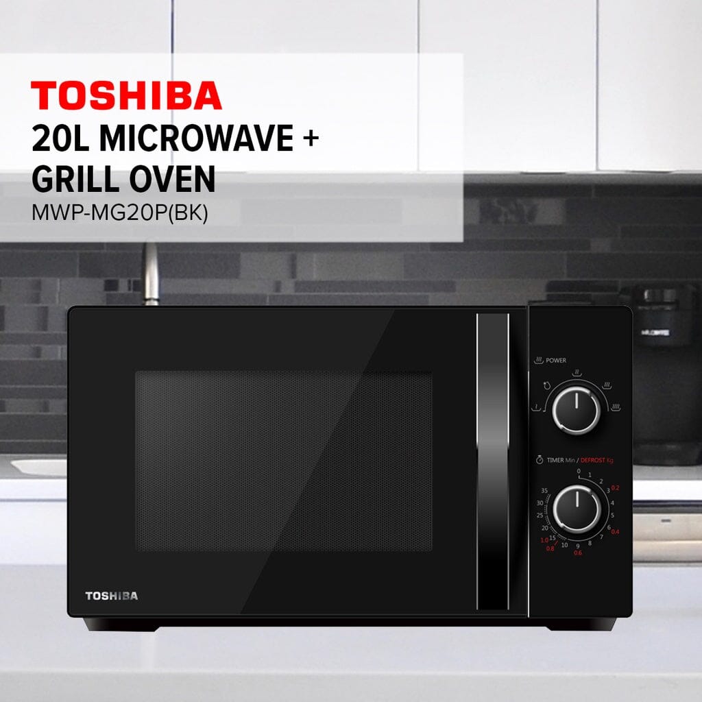 Toshiba 20L MWP-MG20P(BK) Microwave Oven + Grill Counter Top Oven Toshiba 