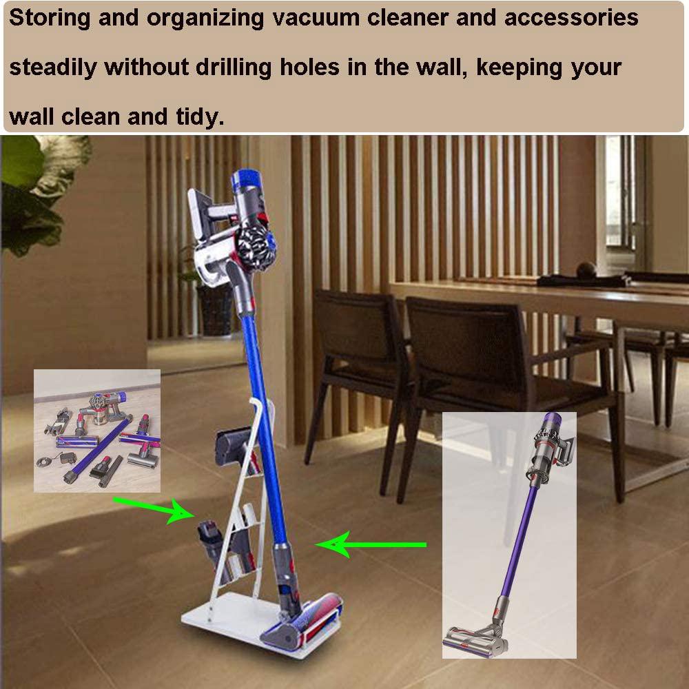 Universal Vacuum Stand with 6/3 Holder Storage Rack Support, Black/White