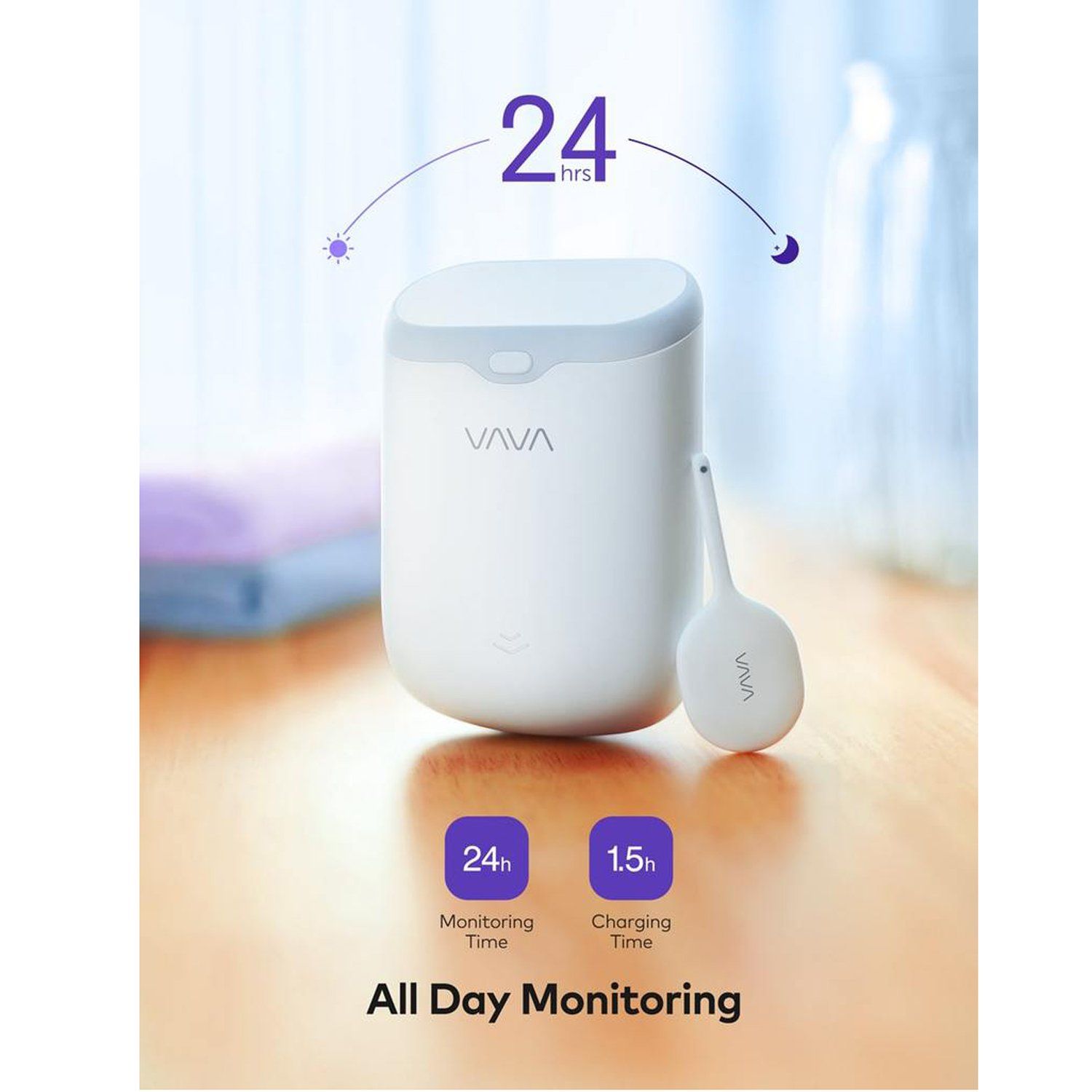 VAVA VA-IH008 Smart Baby Thermometer Instant beep alerts with blinking LED light notification, White Default VAVA 