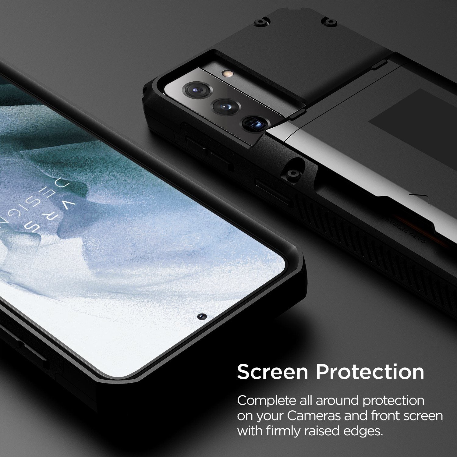 VRS Design Damda Glide Pro Case for Samsung Galaxy S21+, Black/Nasa Ultra Text S21 VRS Design 