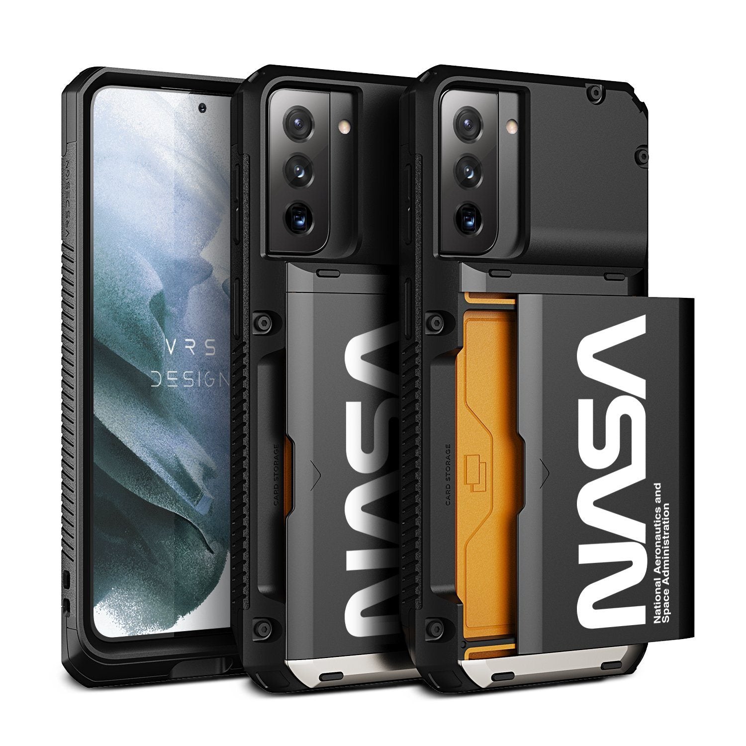 VRS Design Damda Glide Pro Case for Samsung Galaxy S21+, Black/Nasa Ultra Text S21 VRS Design 