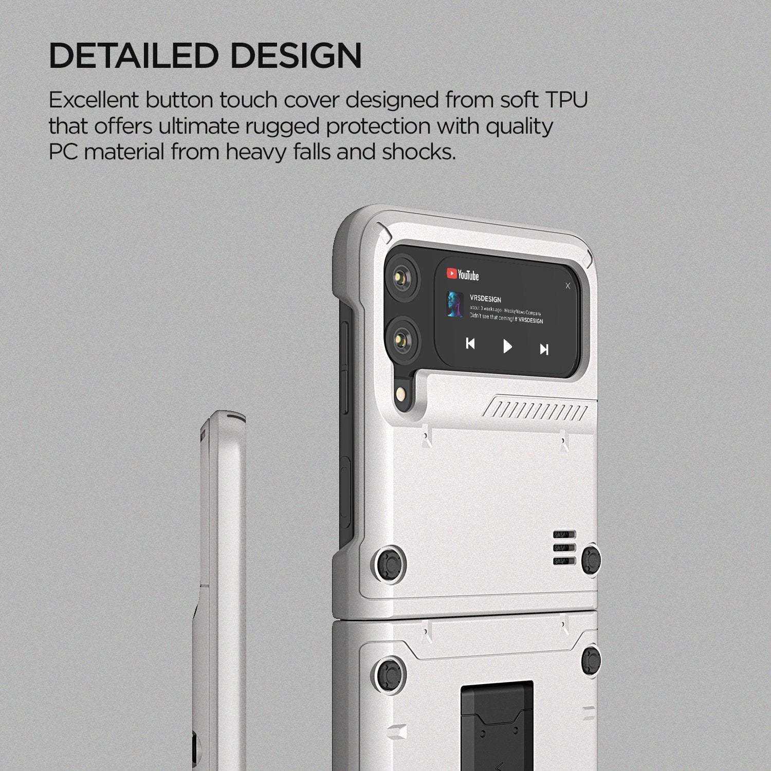 VRS Design QuickStand Active Case for Samsung Galaxy Z Flip 3, Cream White Default VRS Design 