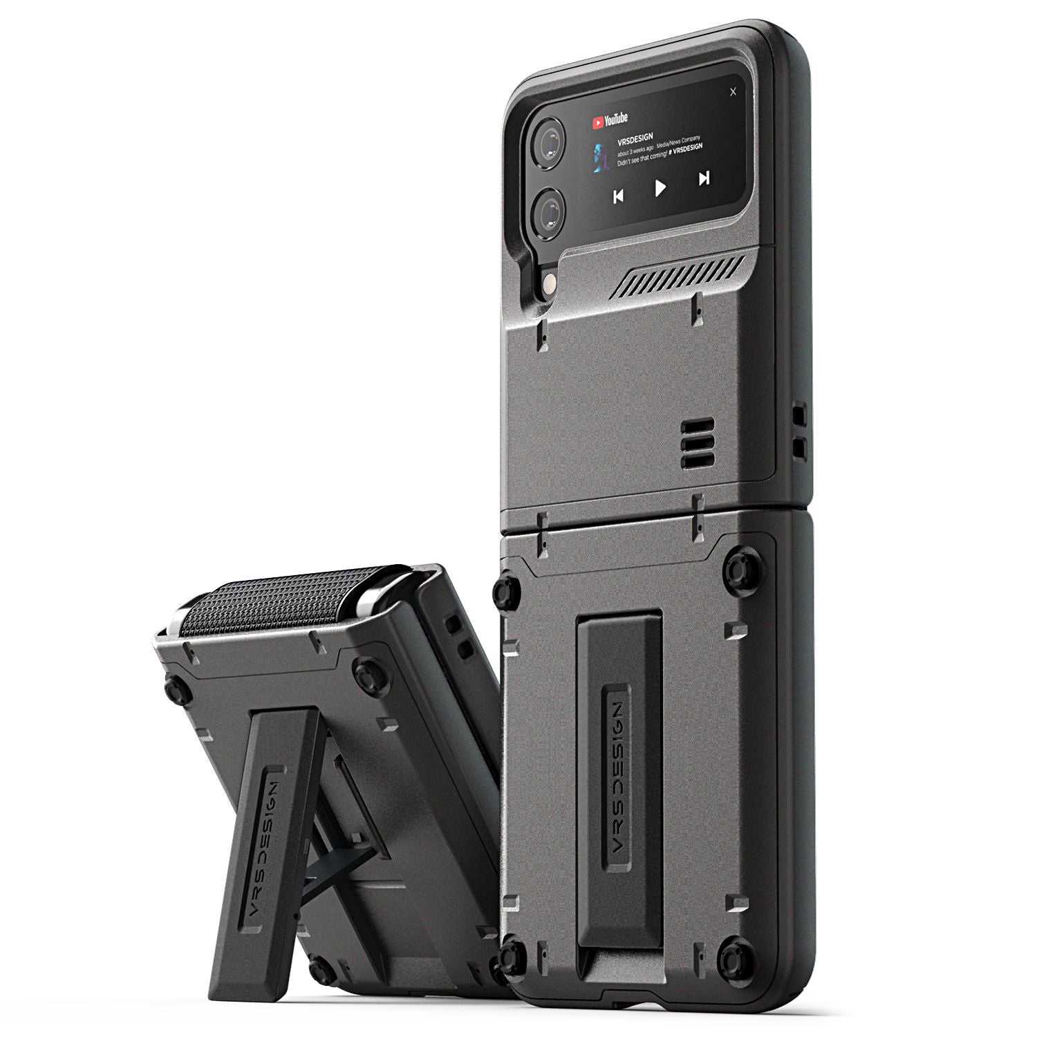VRS Design QuickStand Active Case for Samsung Galaxy Z Flip 4 Samsung Case VRS Design Metal Black 