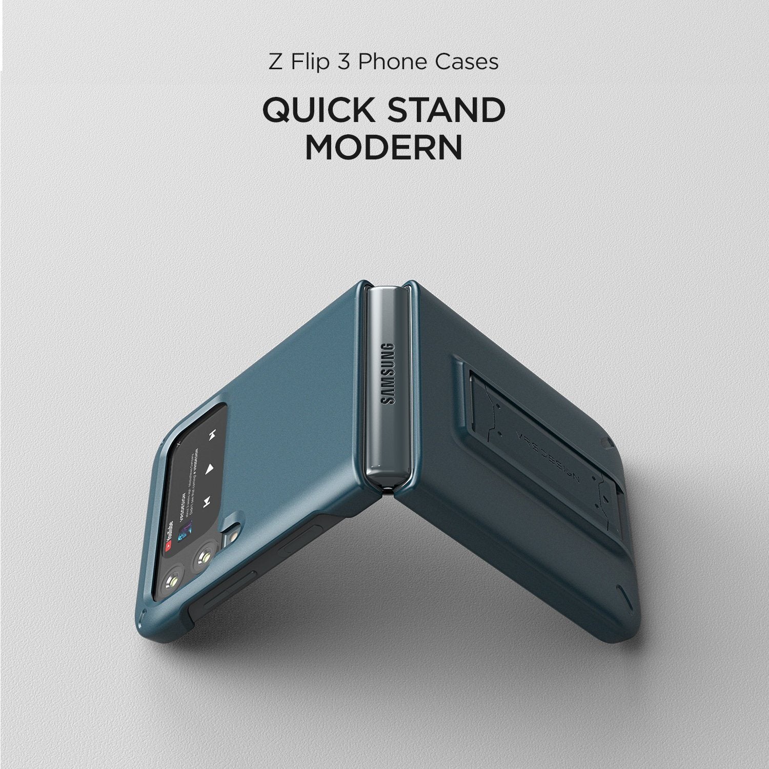 VRS Design QuickStand Modern Case for Samsung Galaxy Z Flip 3, Ash Green Default VRS Design 