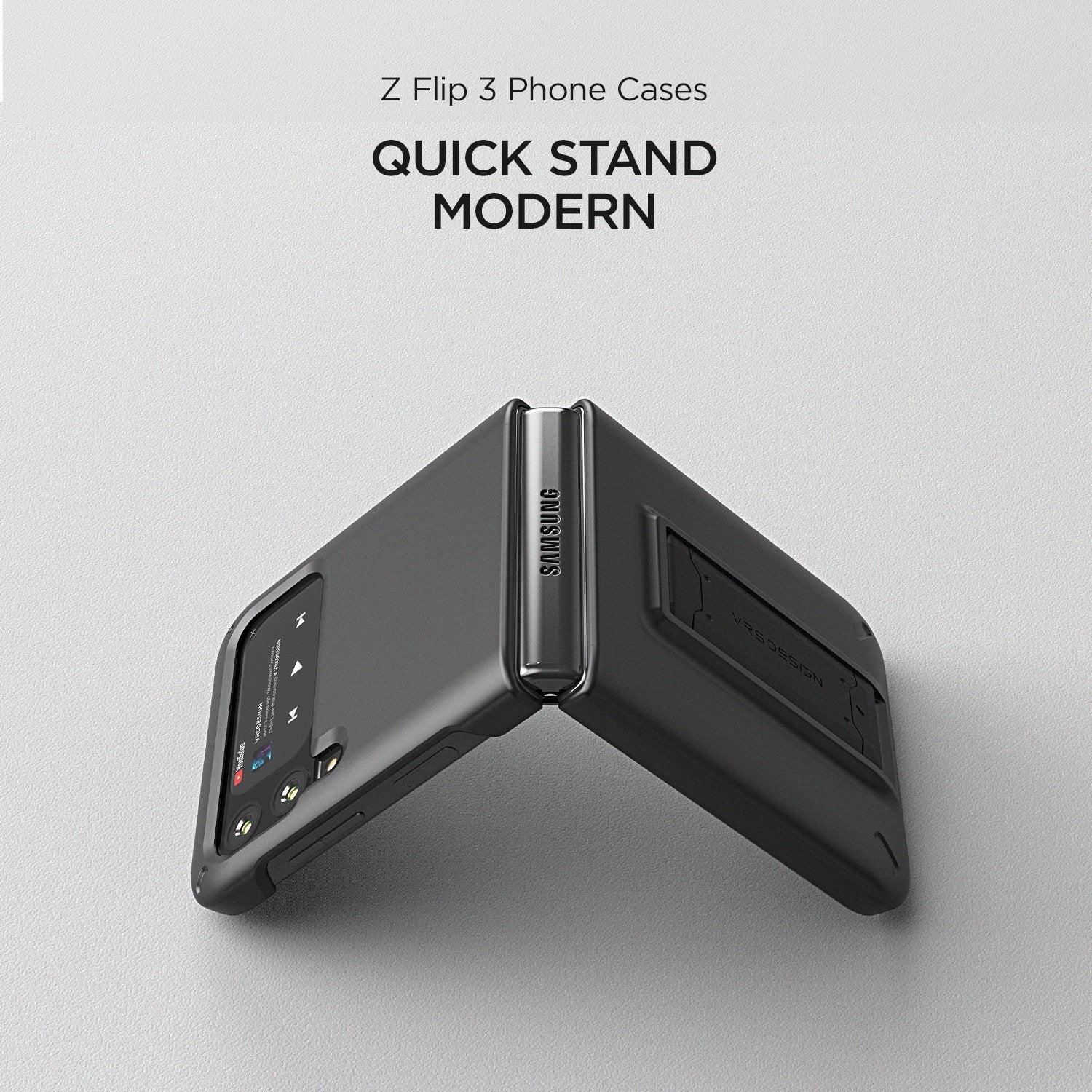 VRS Design QuickStand Modern Case for Samsung Galaxy Z Flip 3, Matte Black Default VRS Design 