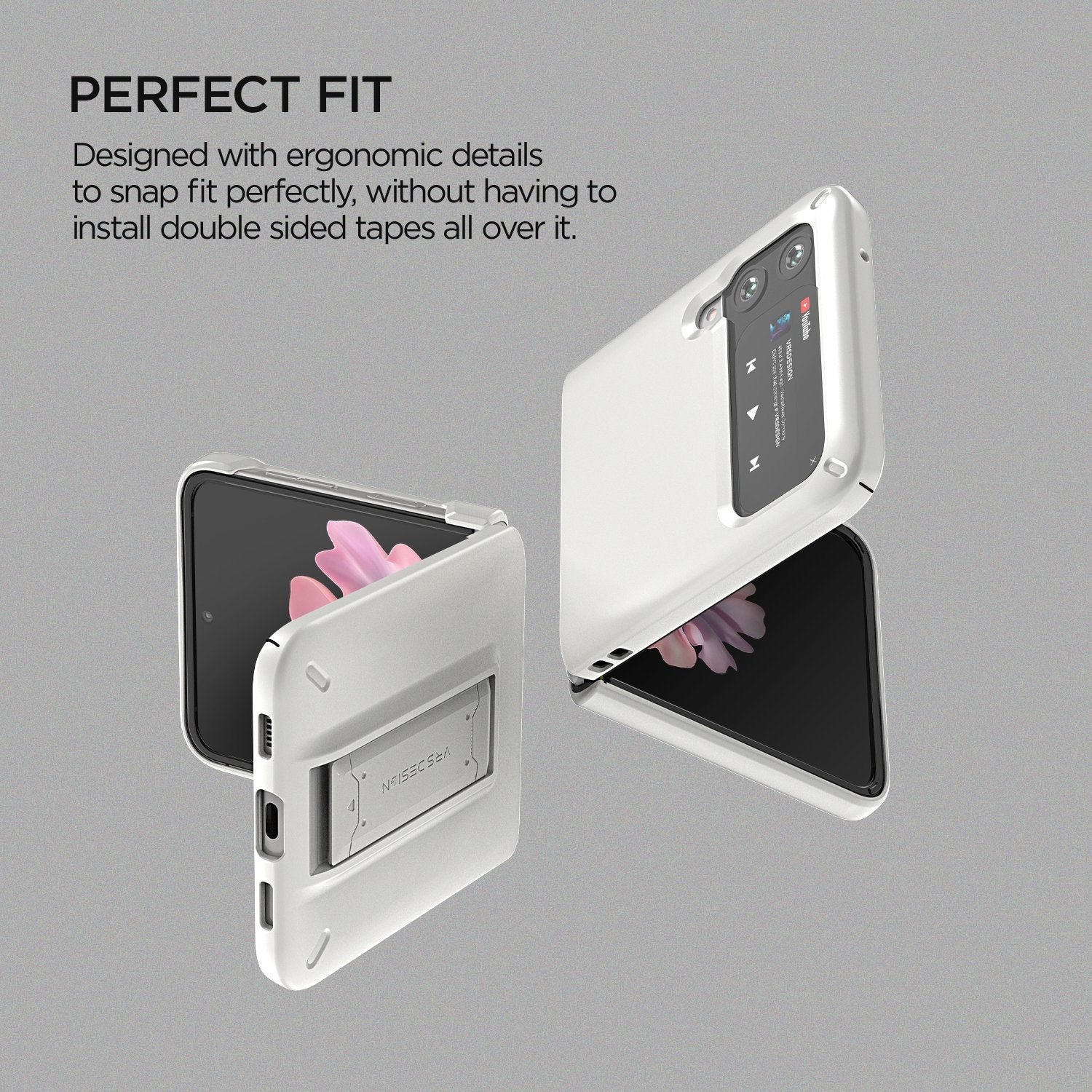 VRS Design QuickStand Modern Case for Samsung Galaxy Z Flip 3, White Default VRS Design 