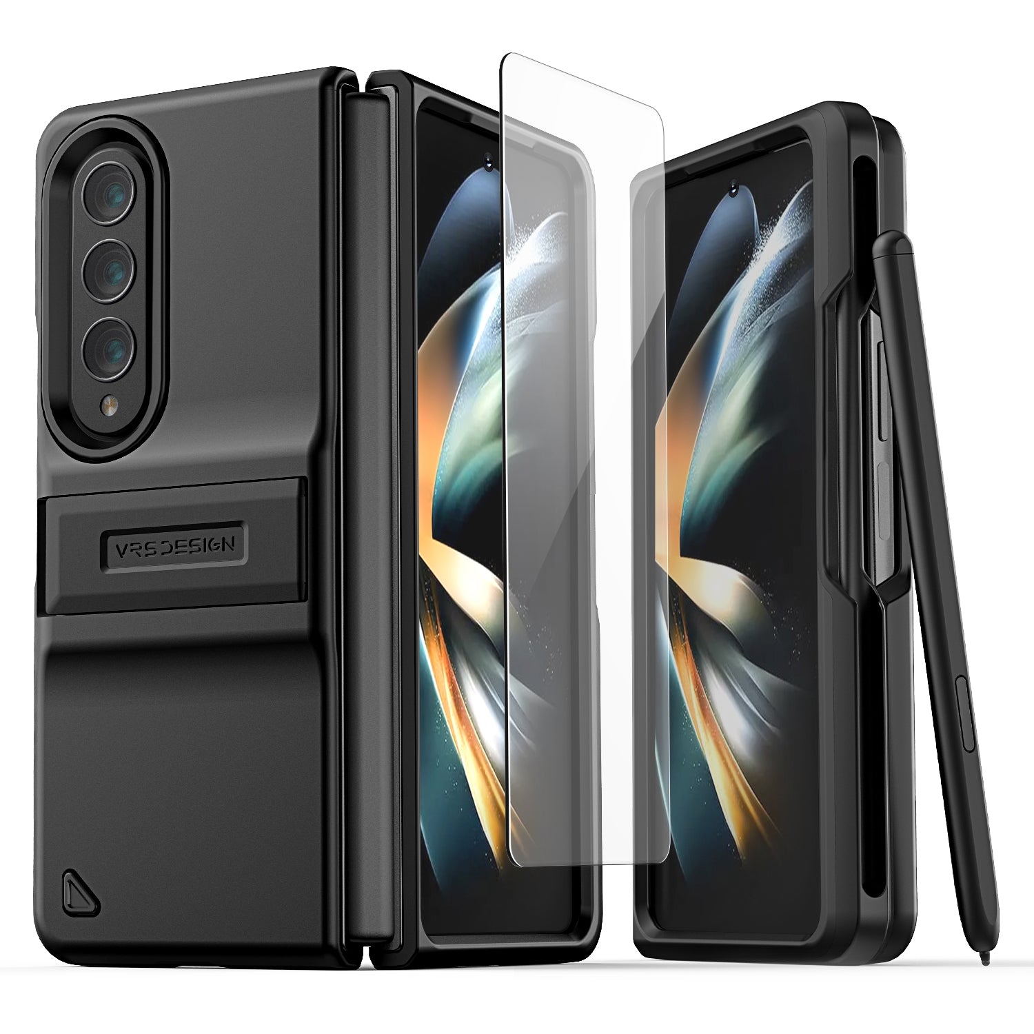 VRS Design QuickStand Modern Pro Case for Samsung Galaxy Z Fold 4 Samsung Case VRS Design Matte Black 