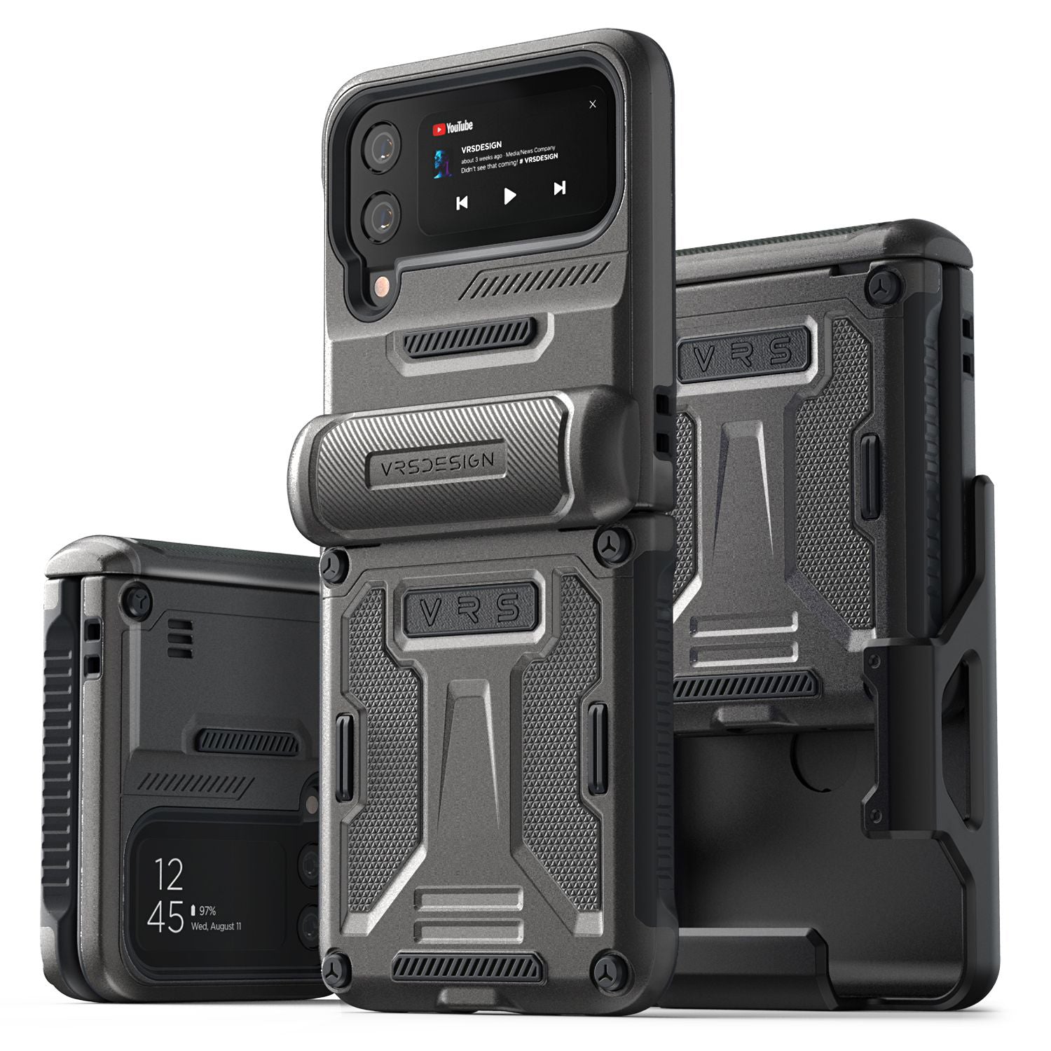 VRS Design Terra Guard Active with Multiclip Case for Samsung Galaxy Z Flip 4 Samsung Case VRS Design Metal Black 