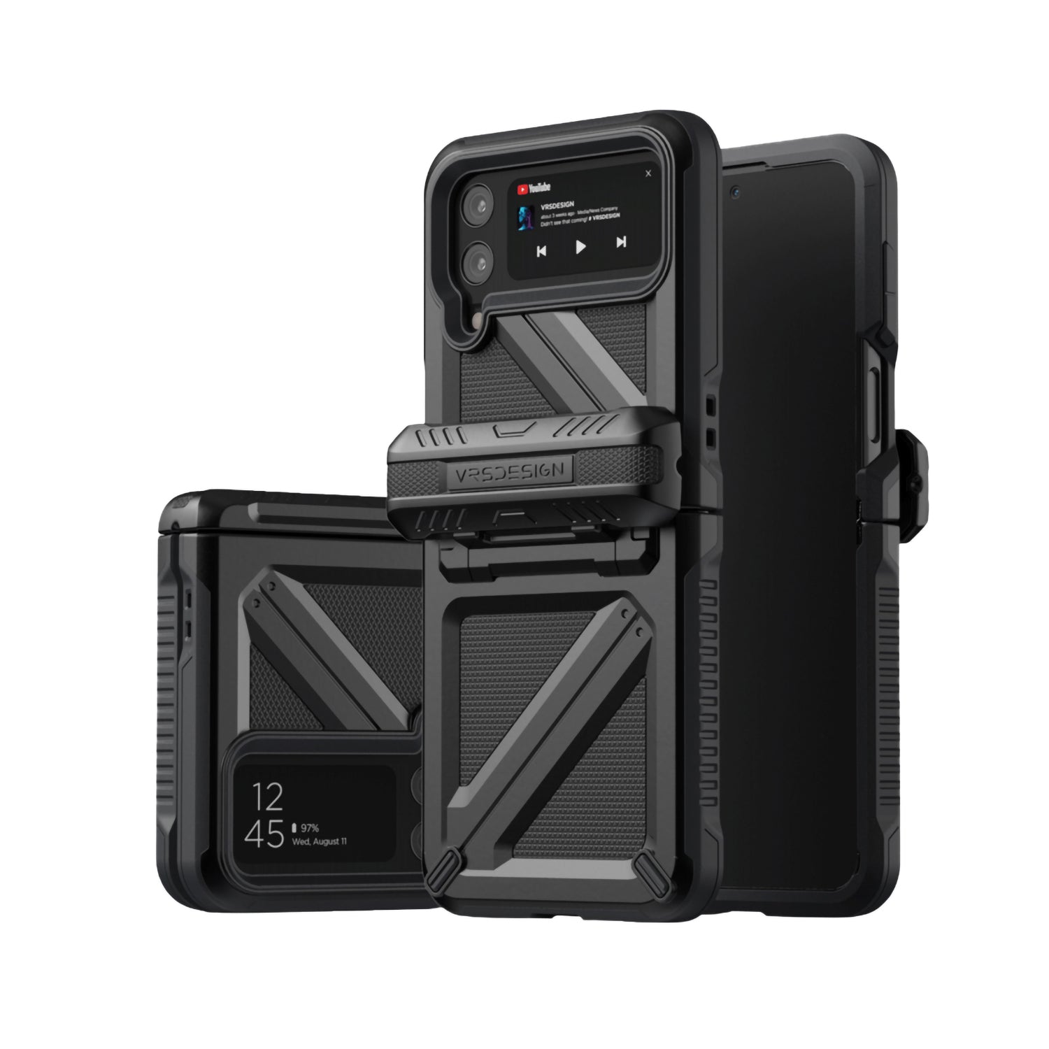 VRS Design Terra Guard Ultimate Case for Samsung Galaxy Z Flip 4 Samsung Case VRS Design Matte Black 